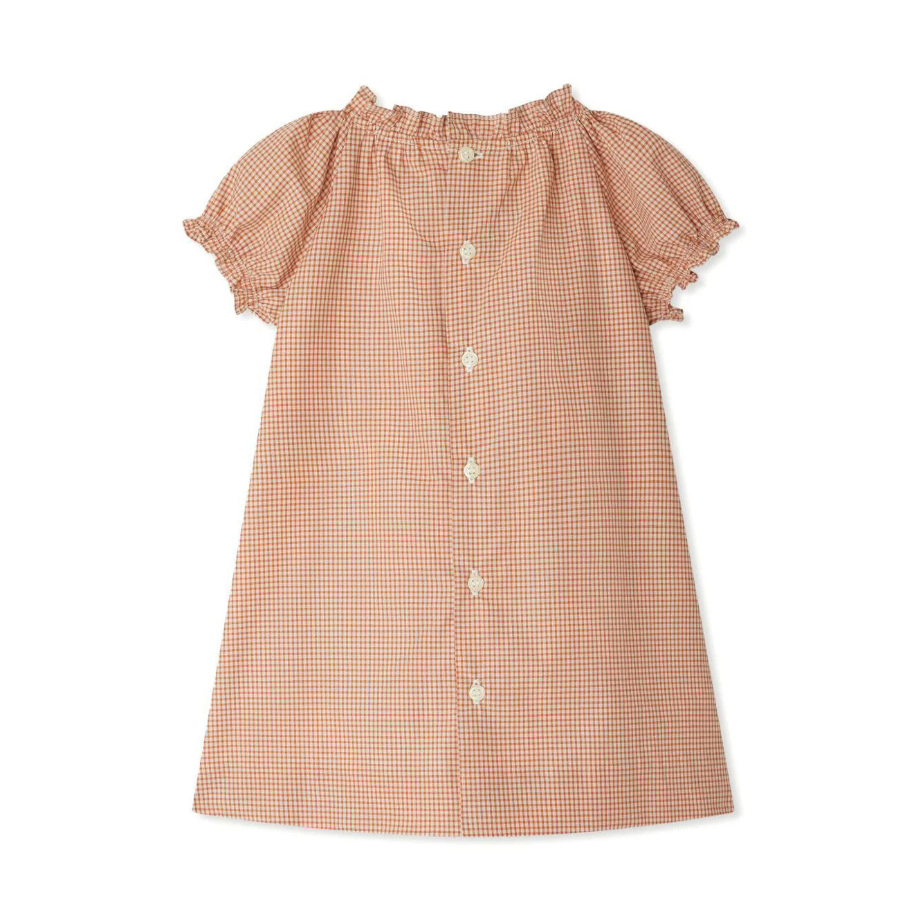 Baby Dark Pink Check Cotton Dress