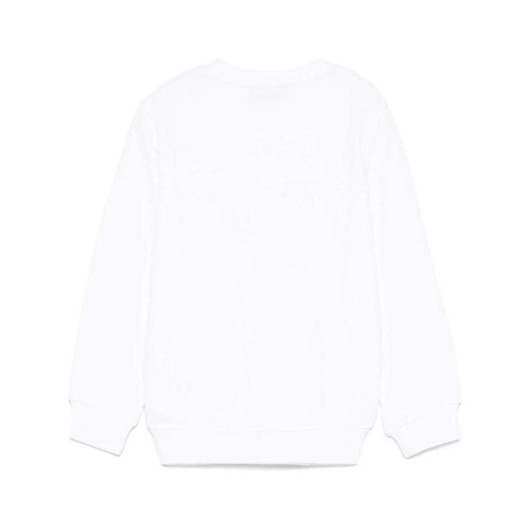 Boys & Girls White Printed Cotton Sweatshirt