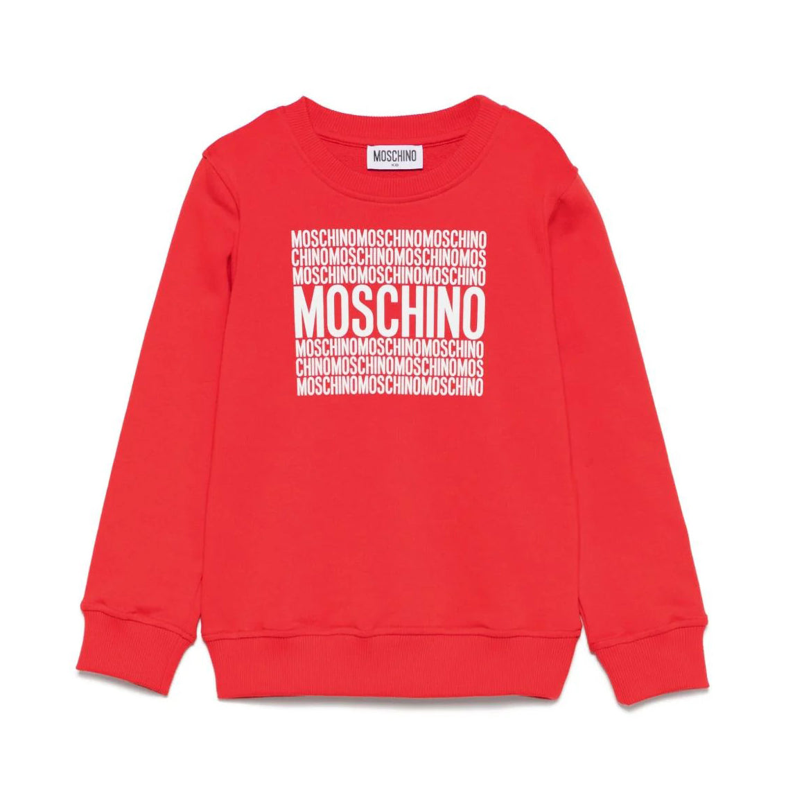 Boys & Girls Red Printed Logo Cotton Sweatshirt