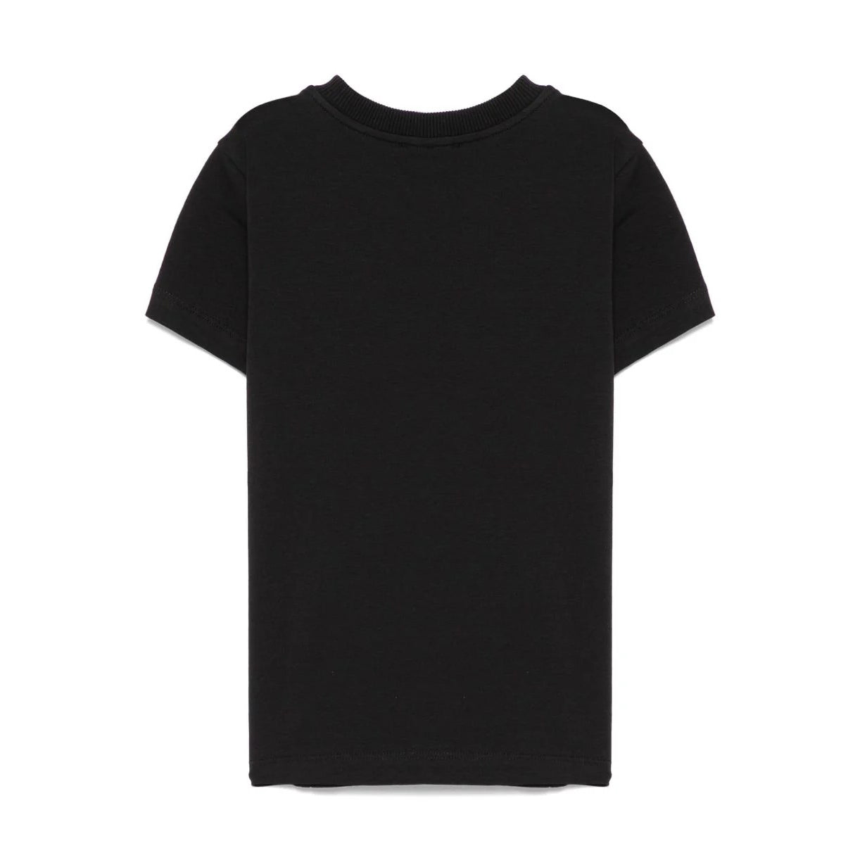 Boys & Girls Black Printed Logo Cotton T-Shirt