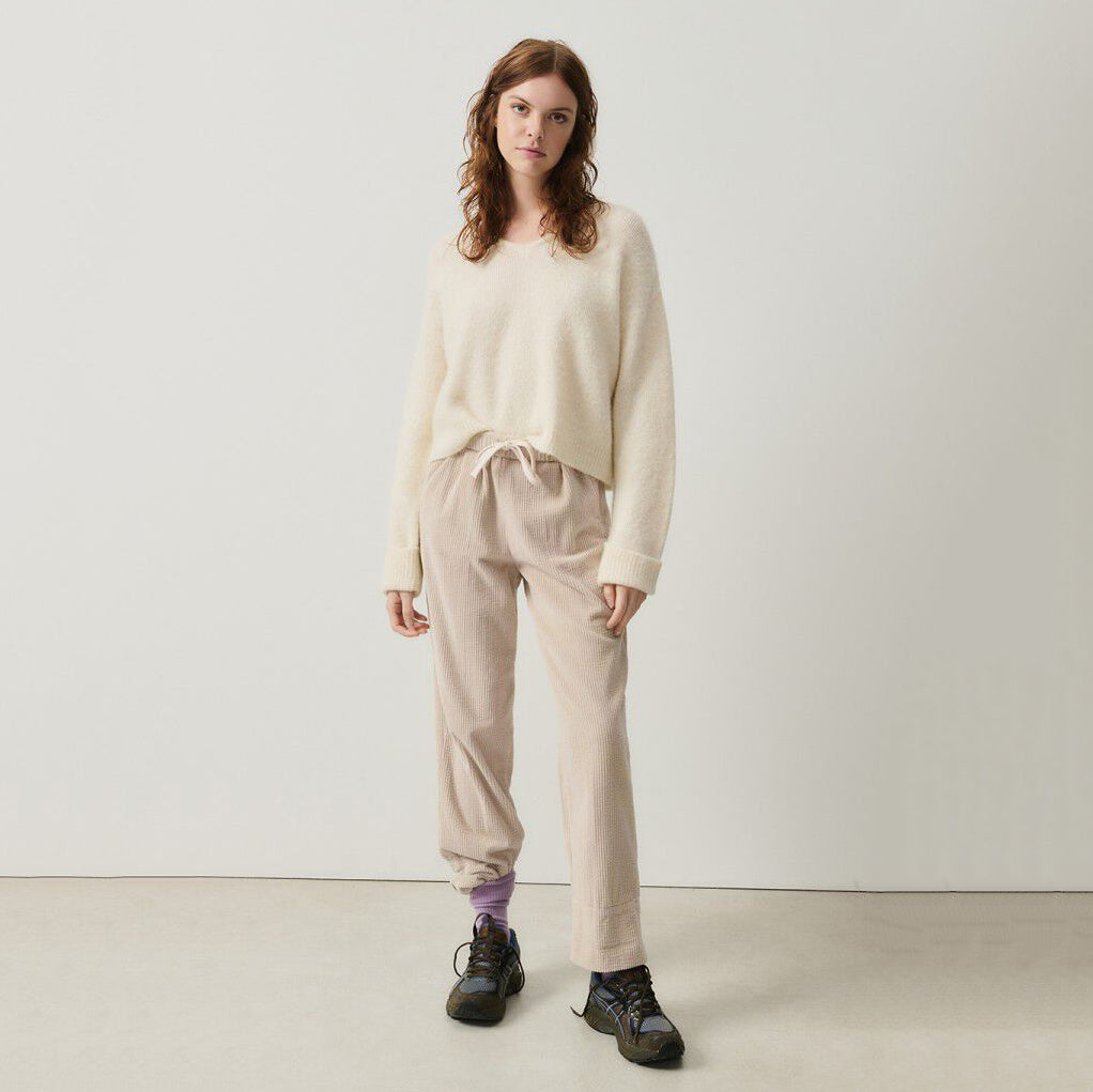 Women Beige Corduroy Trousers