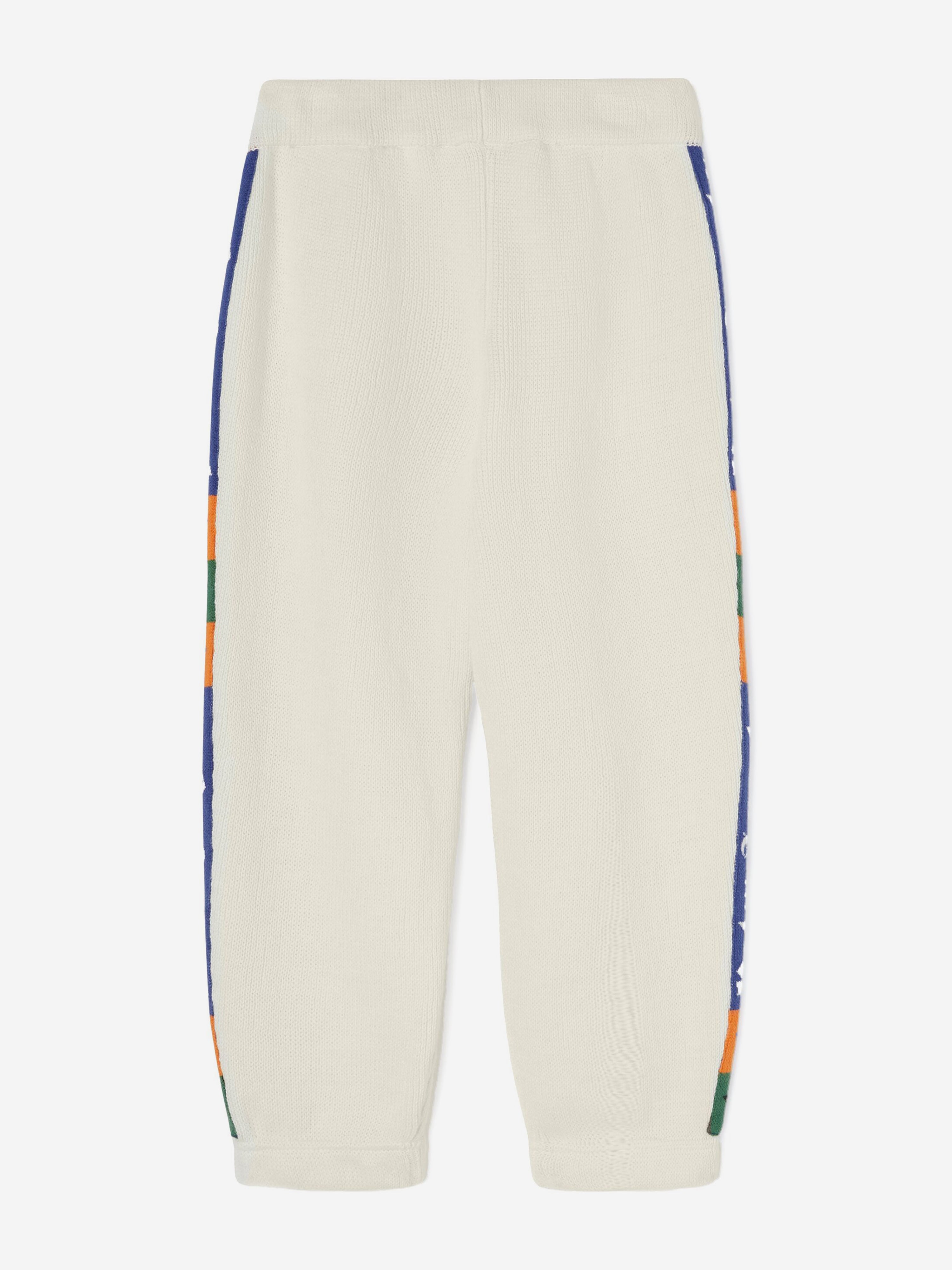 Palm Angels Kids Jacquard Logo Band Joggers in Ivory