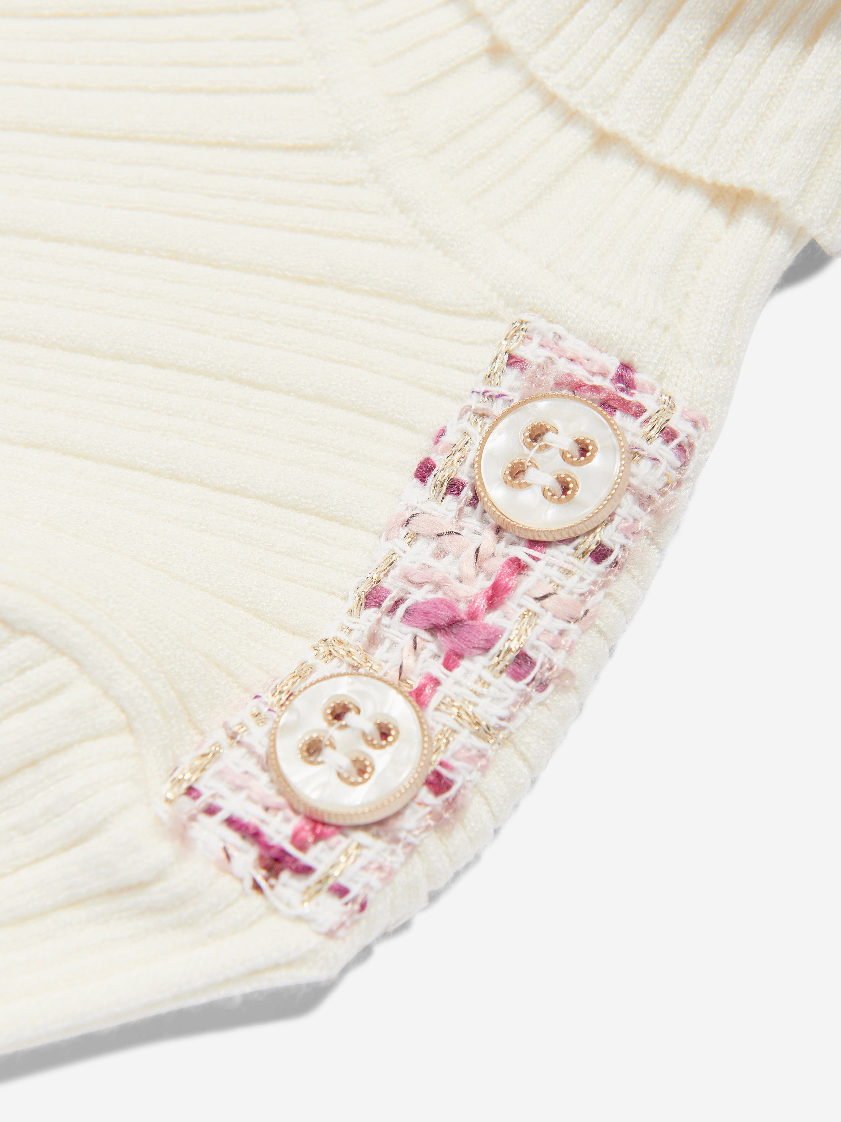 Girls Ribbed Jumper in White