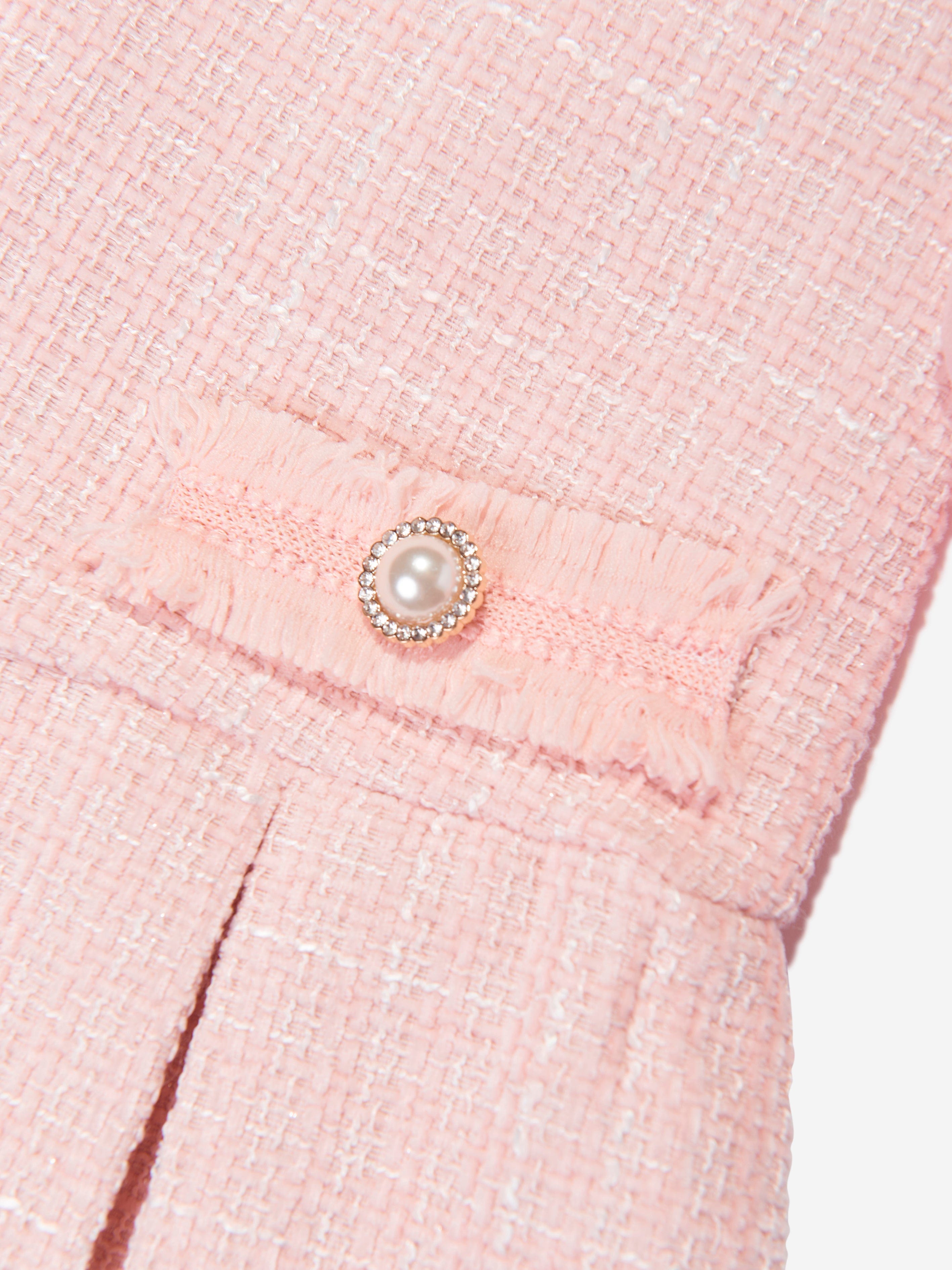 Baby Girls Tweed Dress in Pink