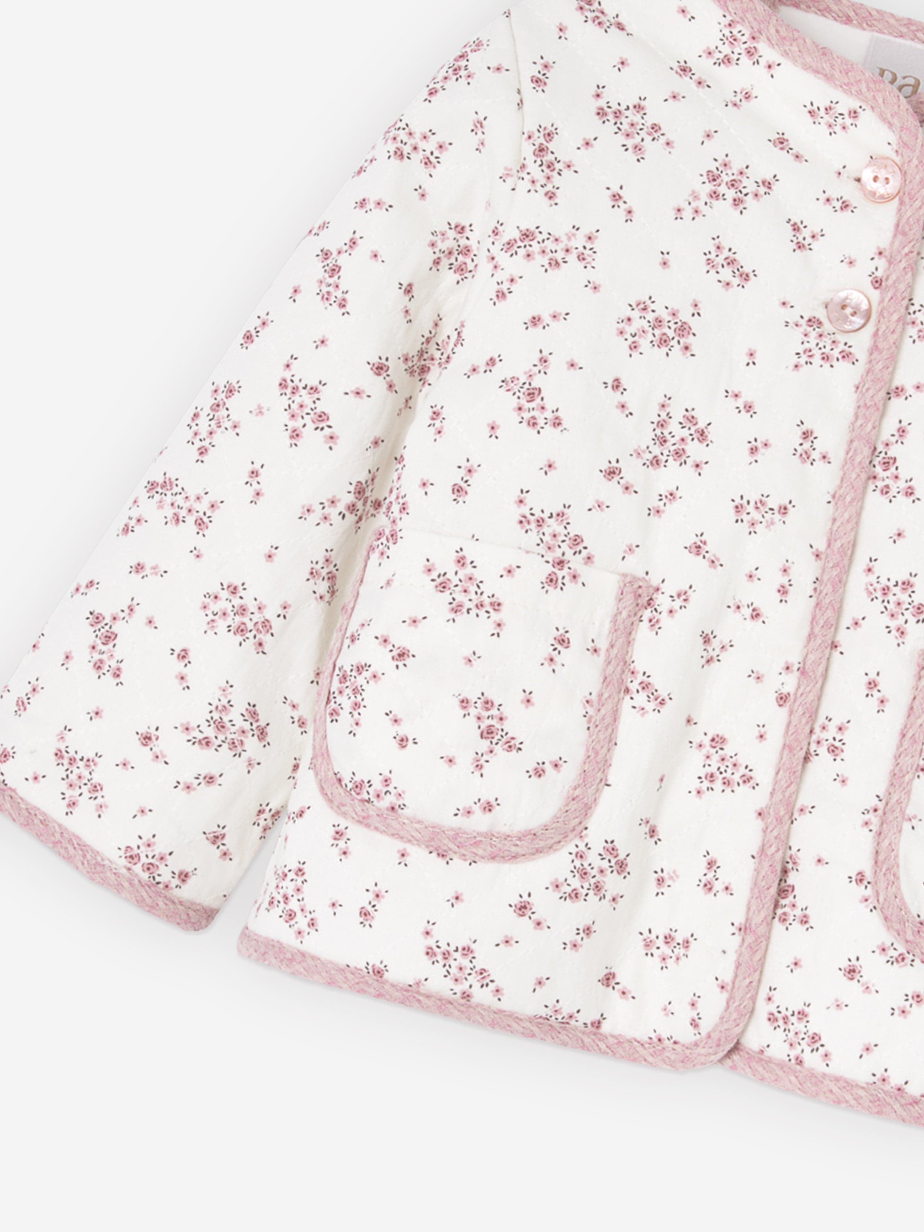 Baby Girls Floral Jacket in White