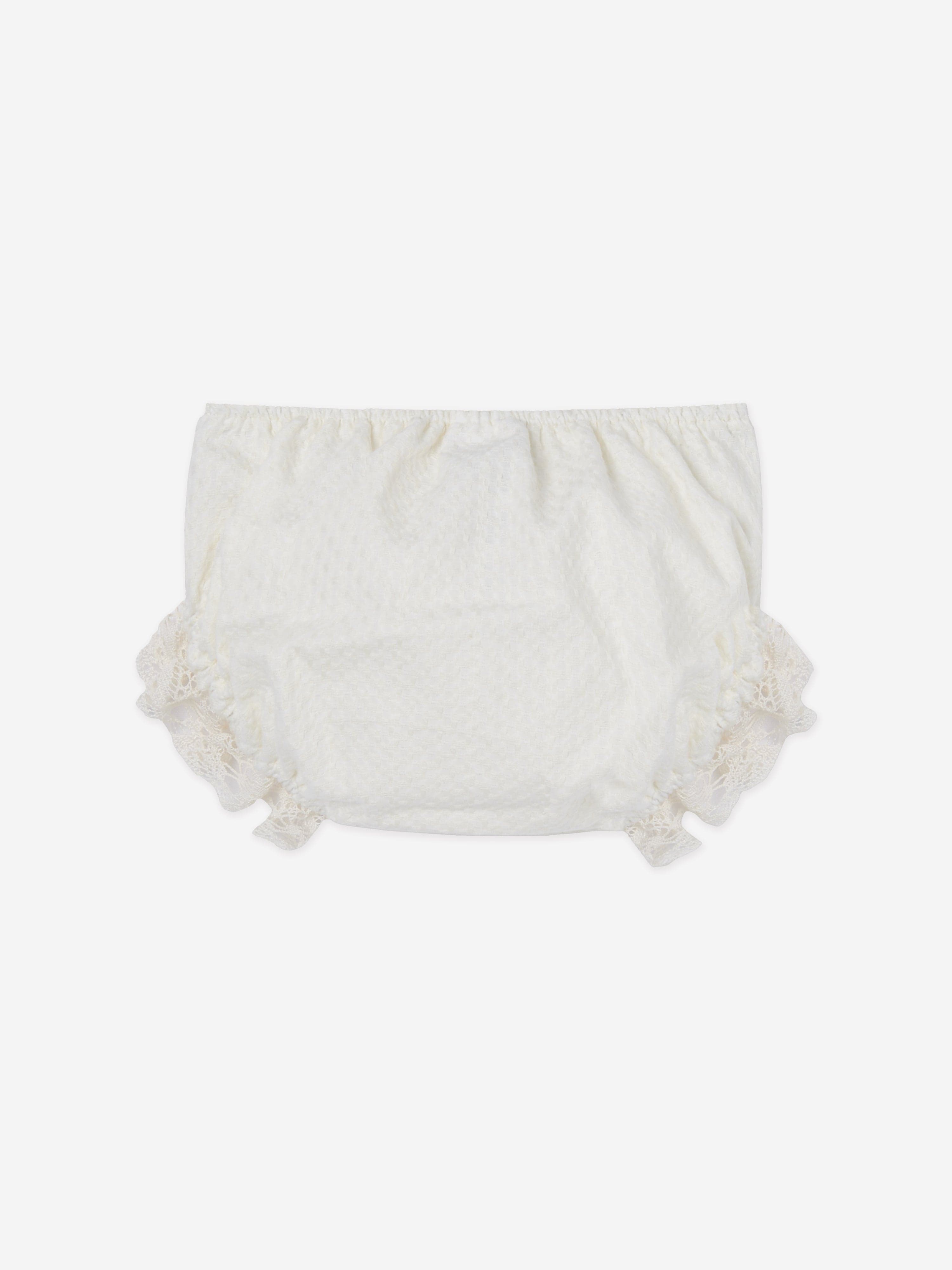 Paz Rodriguez Baby Girls Cotton Dress With Bloomers in Ivory