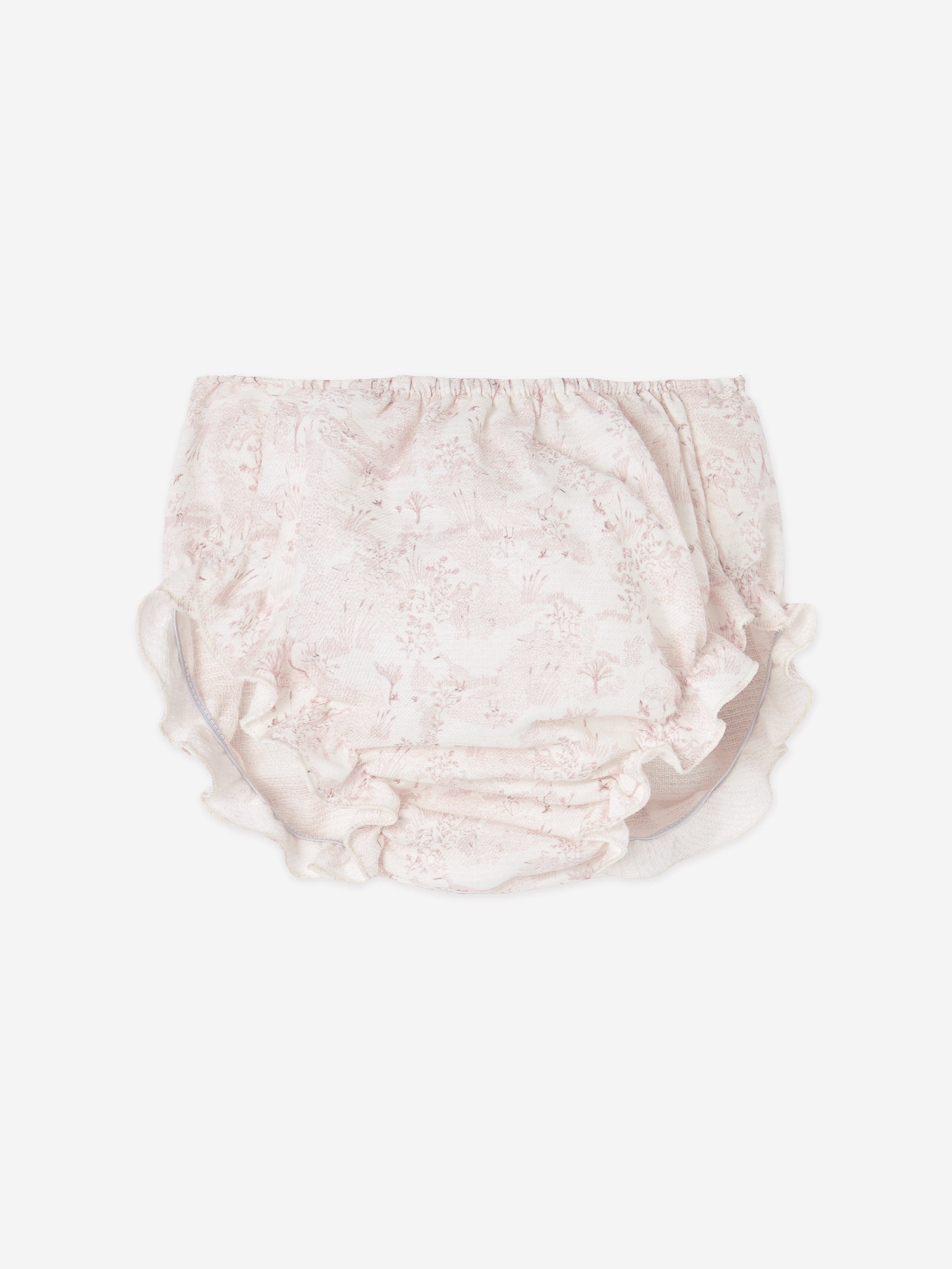Baby Girls Cotton Dress With Bloomers in Pink