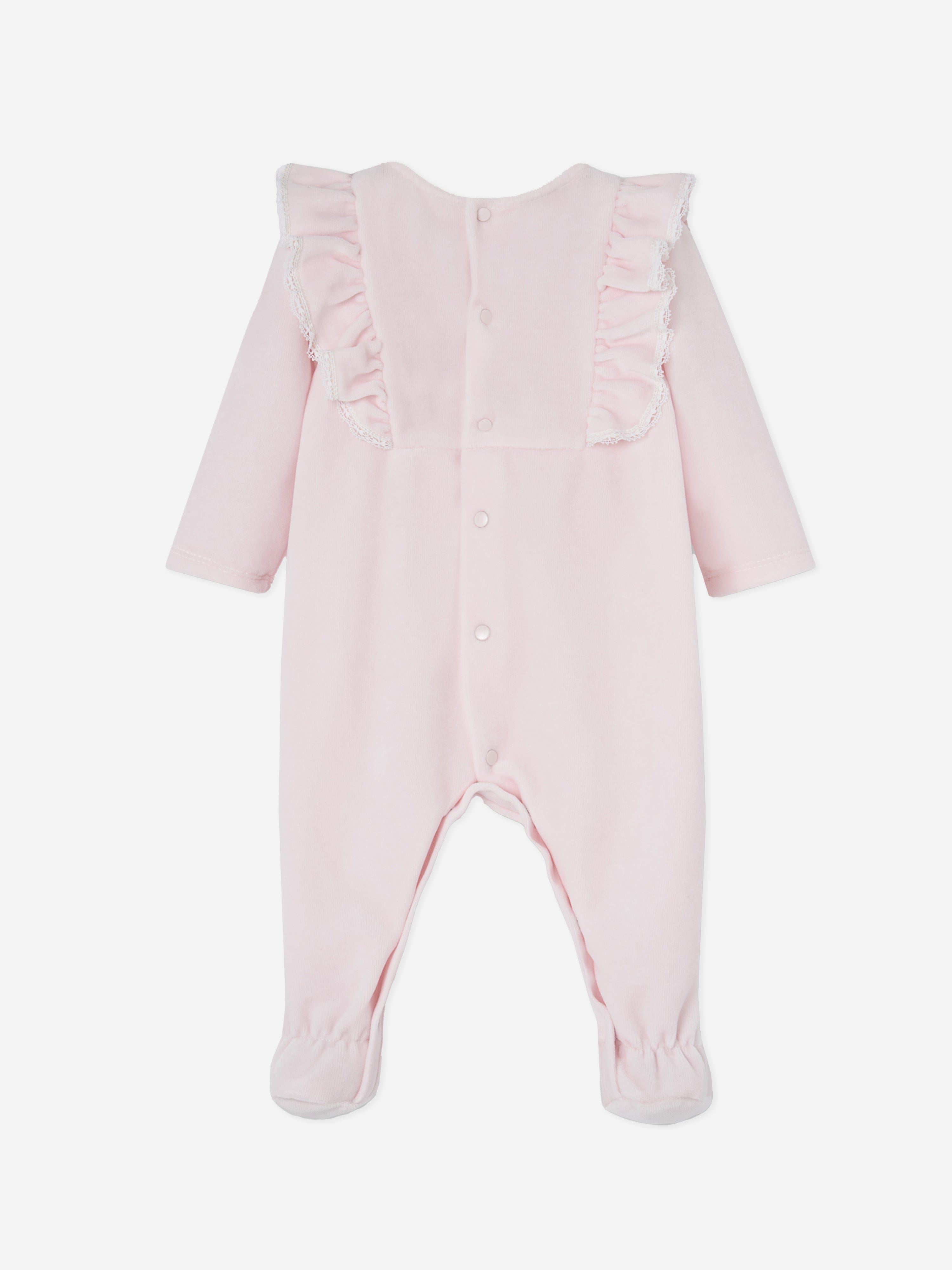 Baby Girls Frilly Babygrow in Pink
