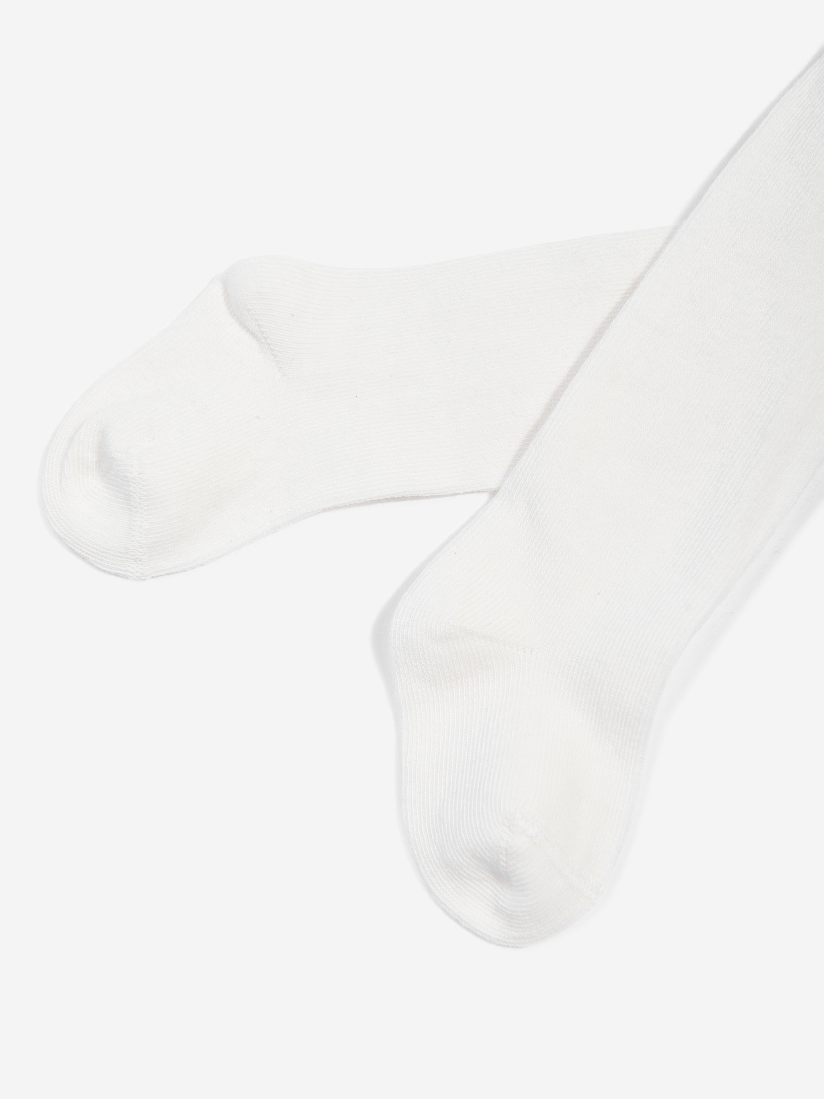Baby Girls Cotton Tights in White