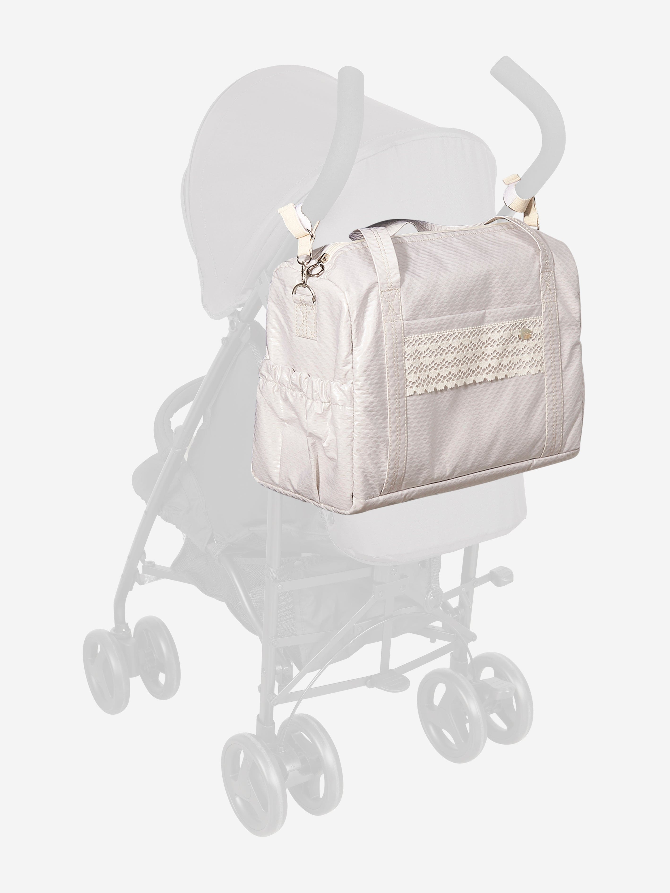 Baby Lace Trim Changing Bag in Beige (40 cm)