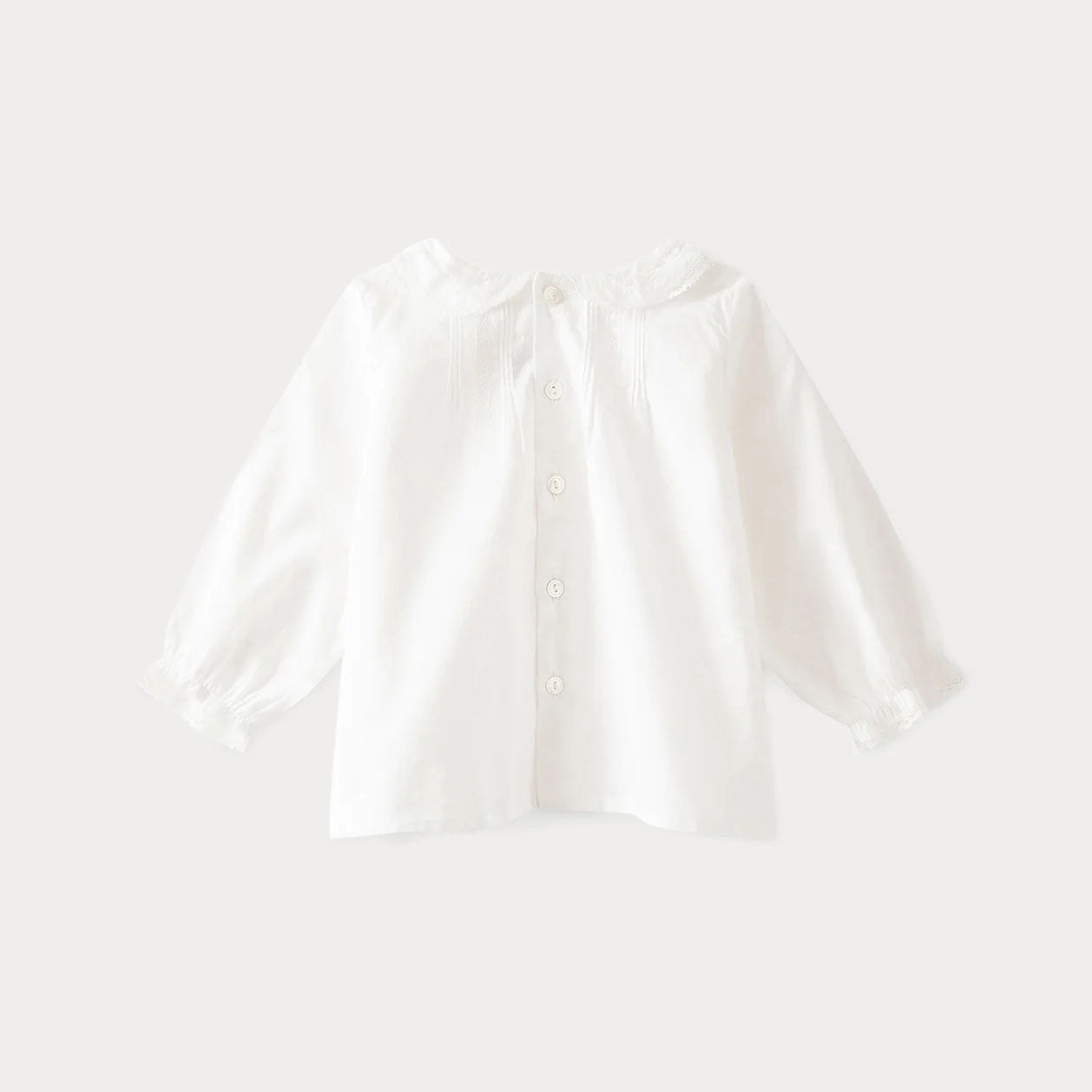 Baby Girls White Cotton Shirt