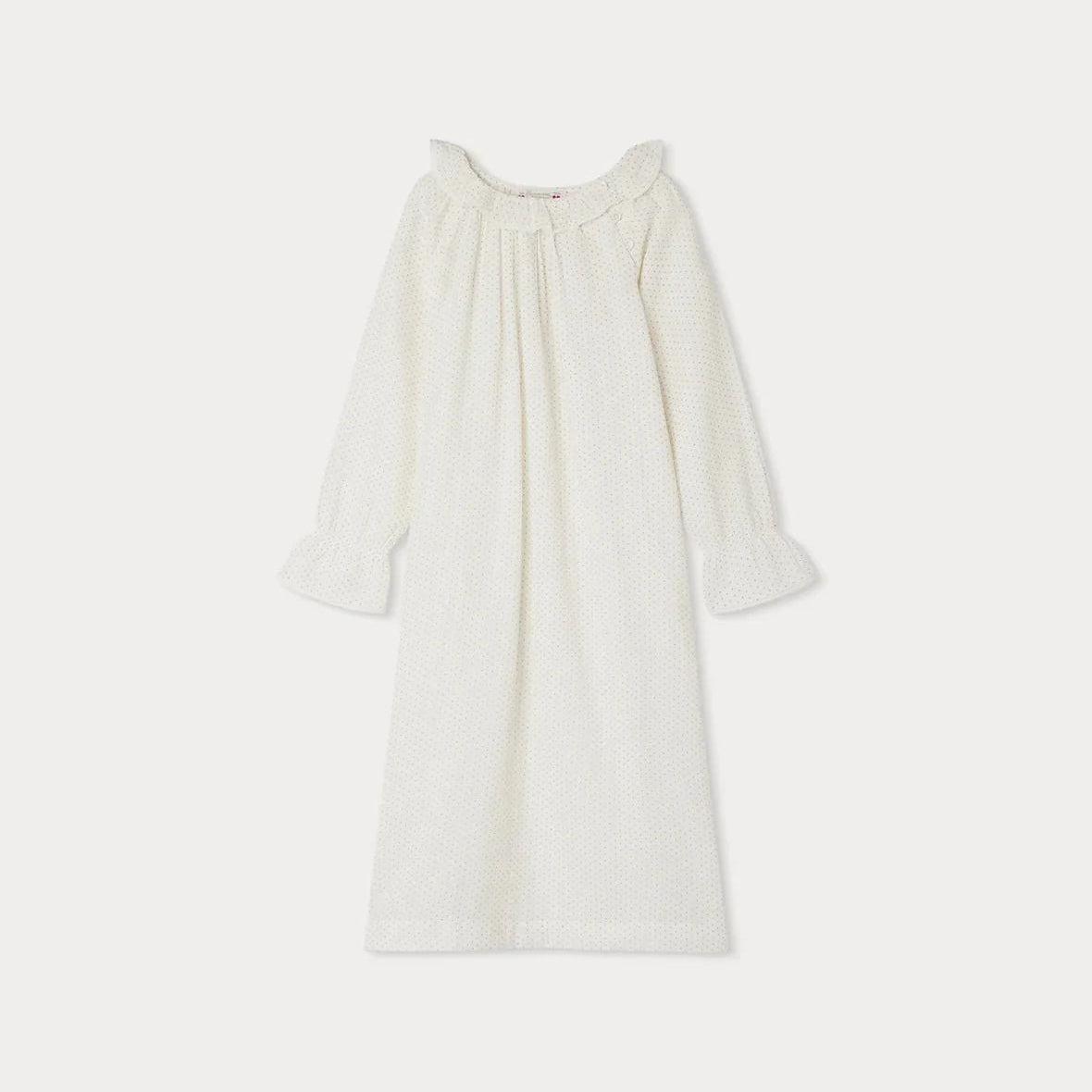 Girls White Dots Cotton Night Dress