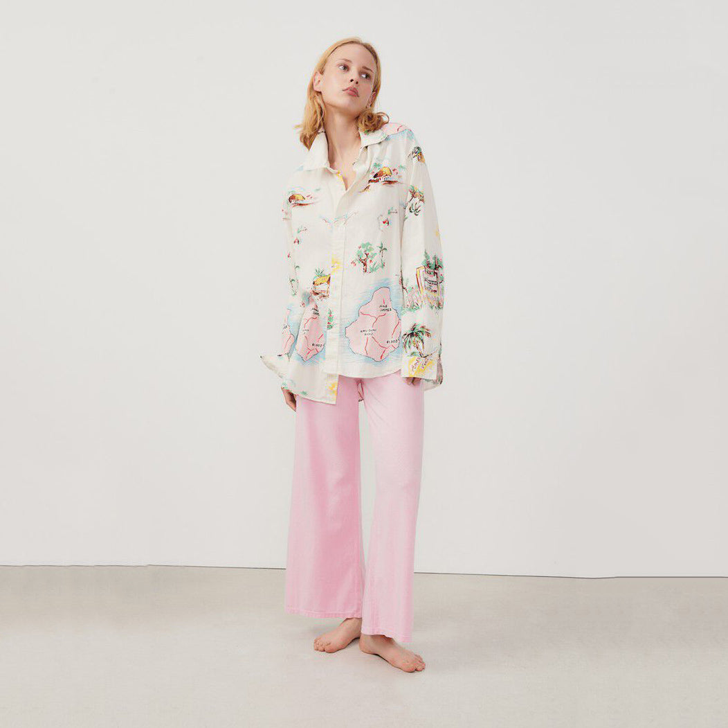 Women Light Pink Cotton Trousers