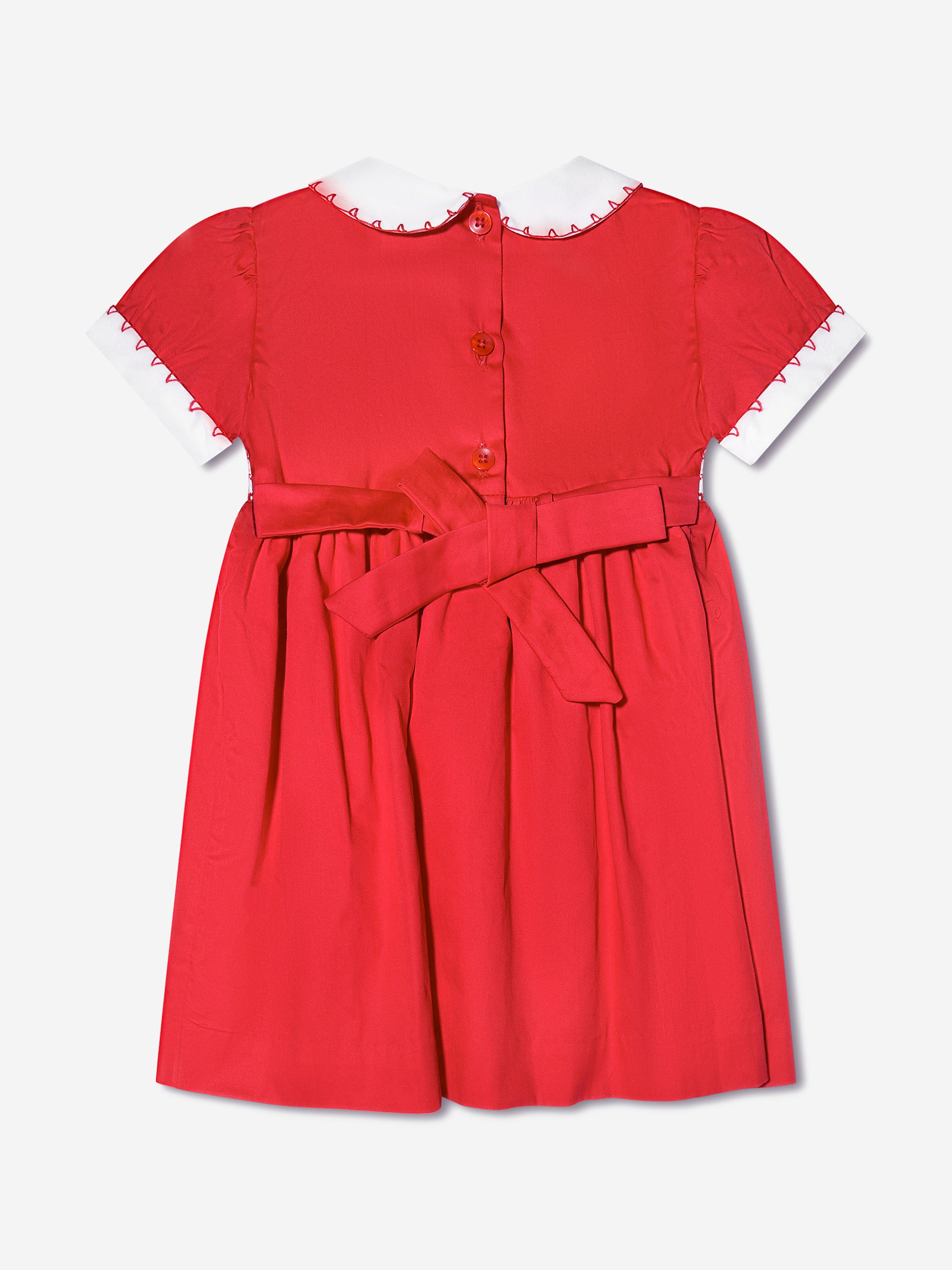 Rachel Riley Baby Girls Classic Smocked Dress And Bloomers in Red