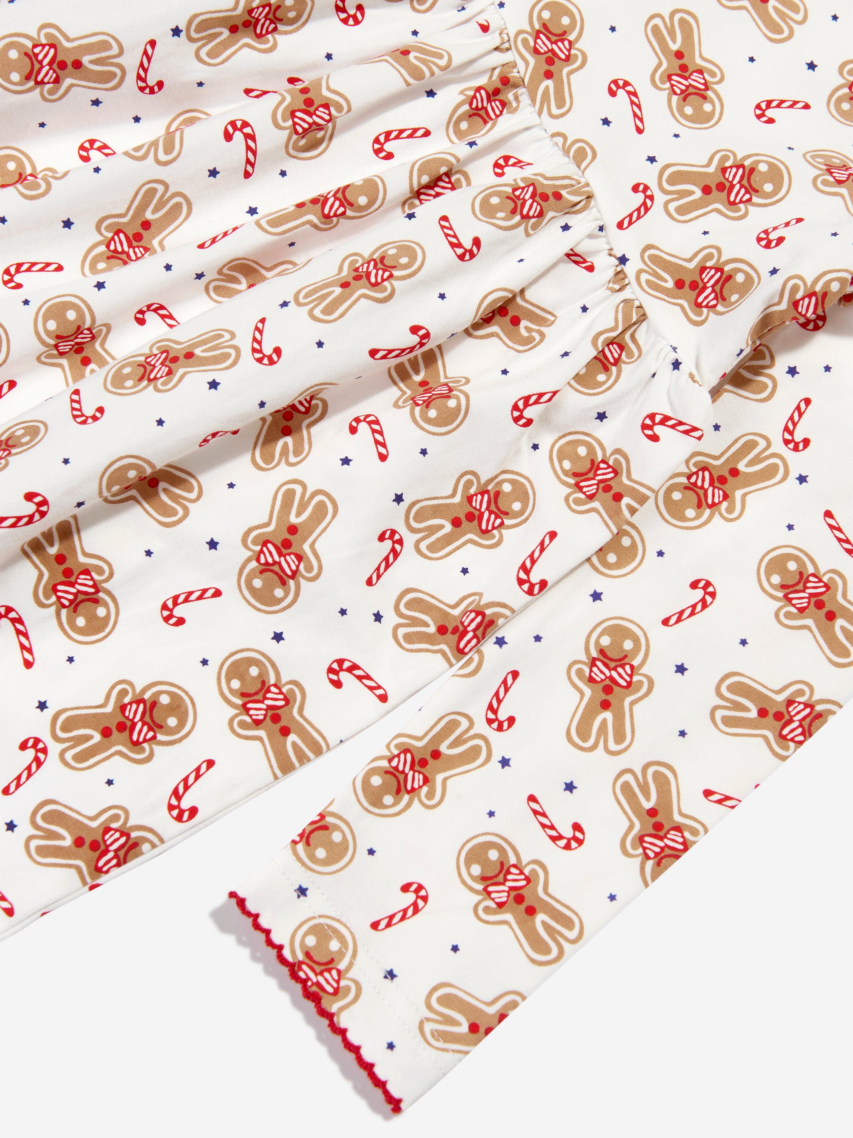 Rachel Riley Girls Gingerbread Jersey Dress in White