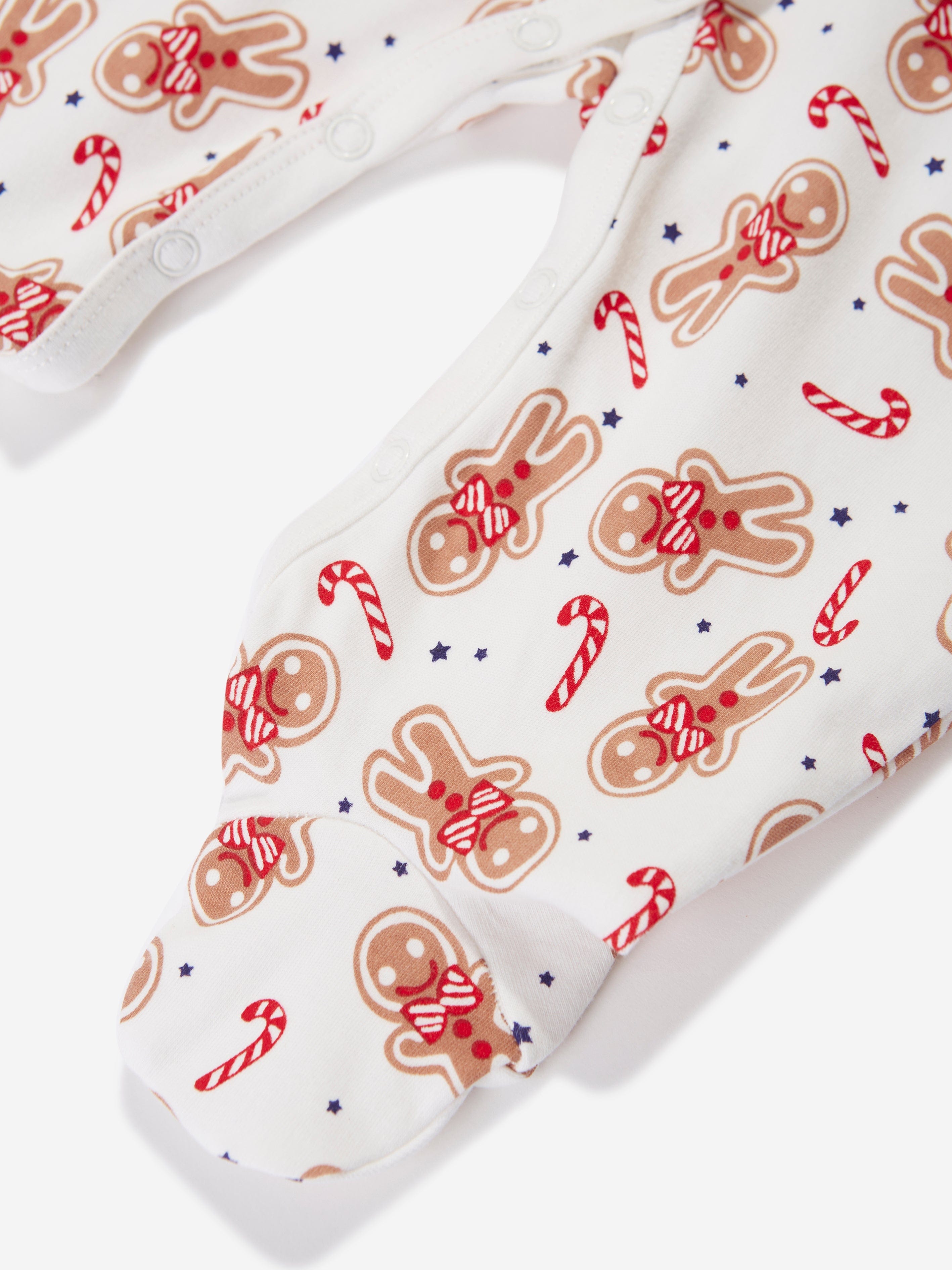Rachel Riley Baby Gingerbread Babygrow in White