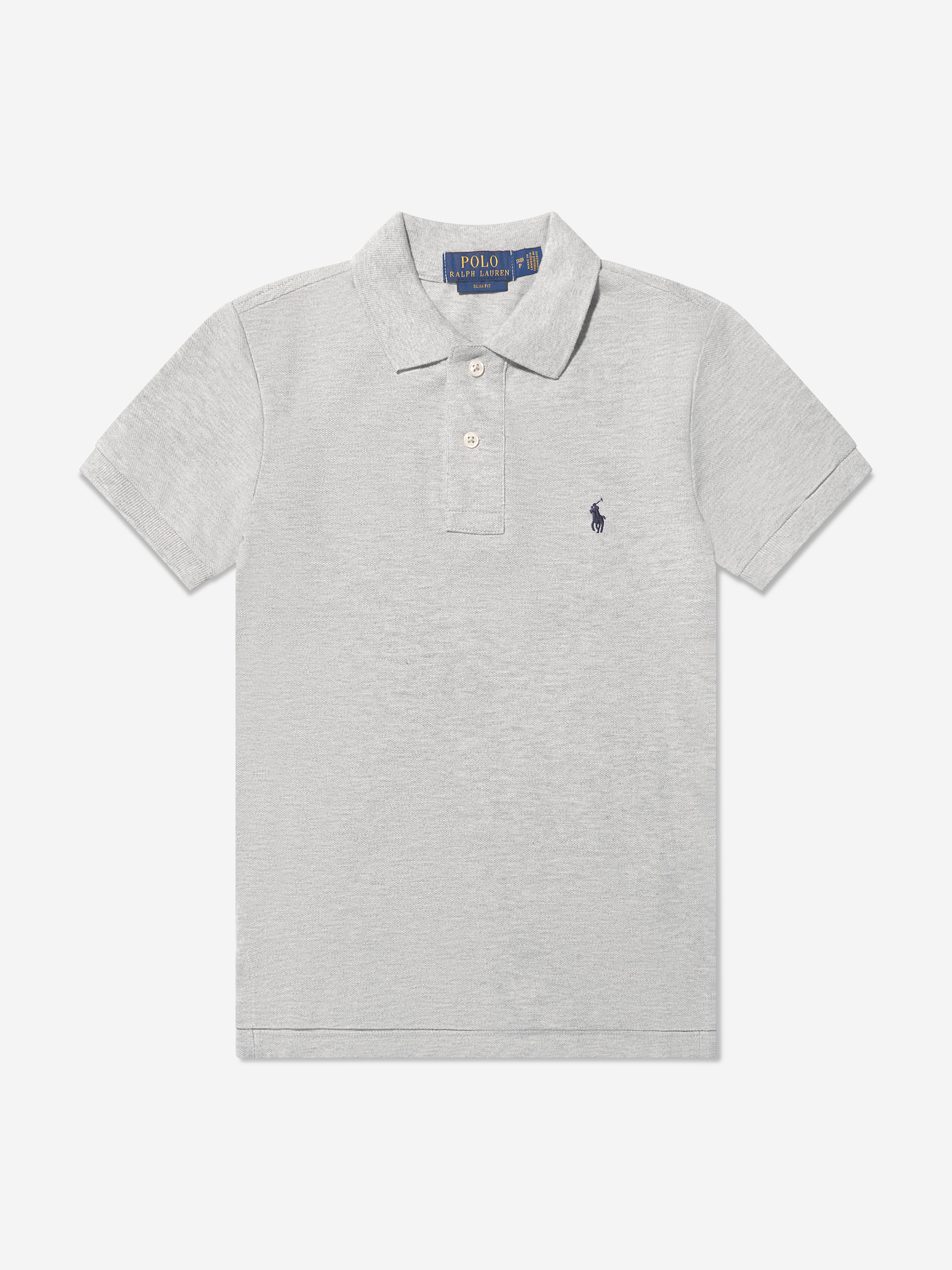Boys Custom Fit Polo Shirt in Grey