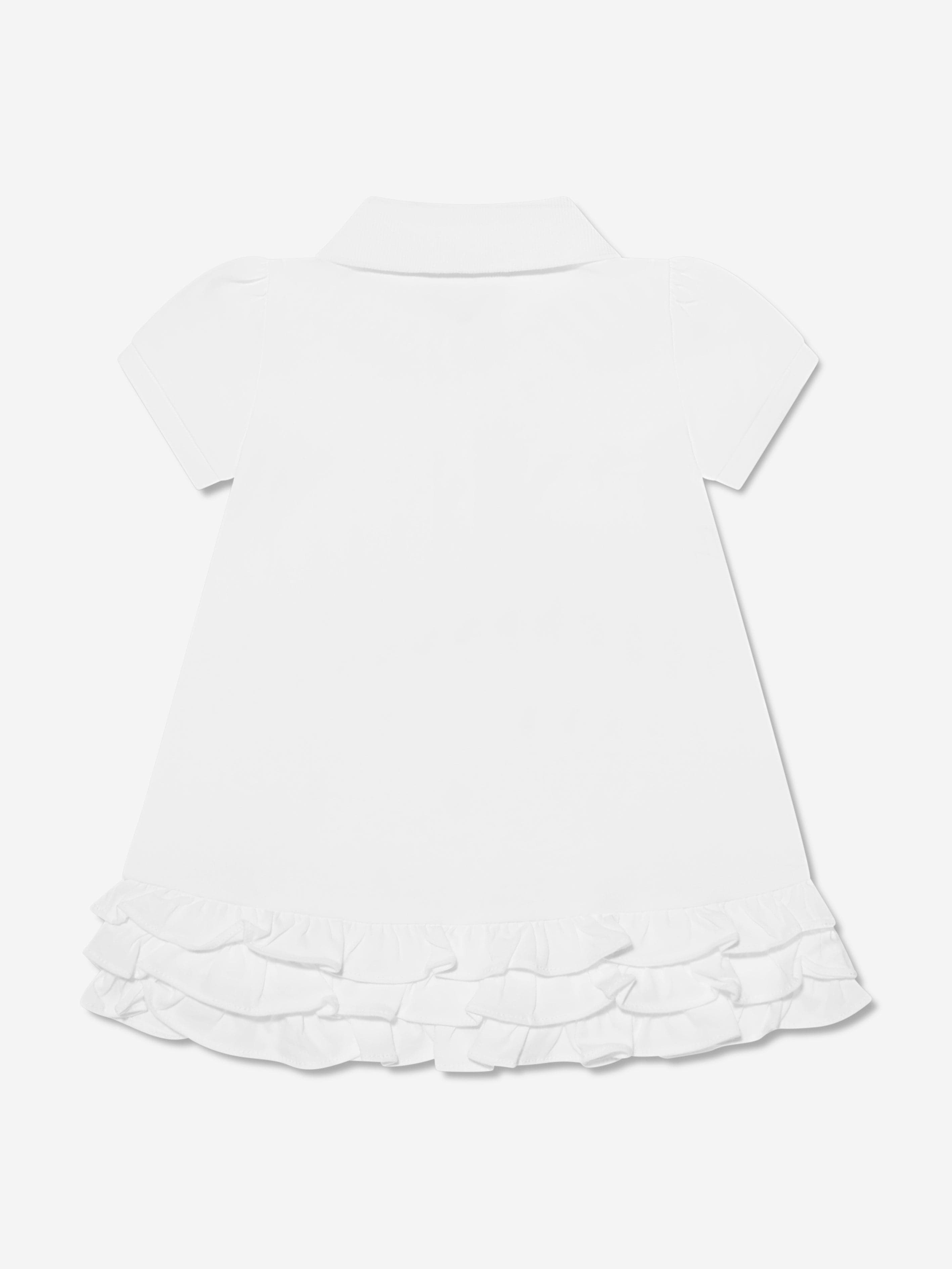 Ralph Lauren Baby Girls Schiffli Polo Dress in White