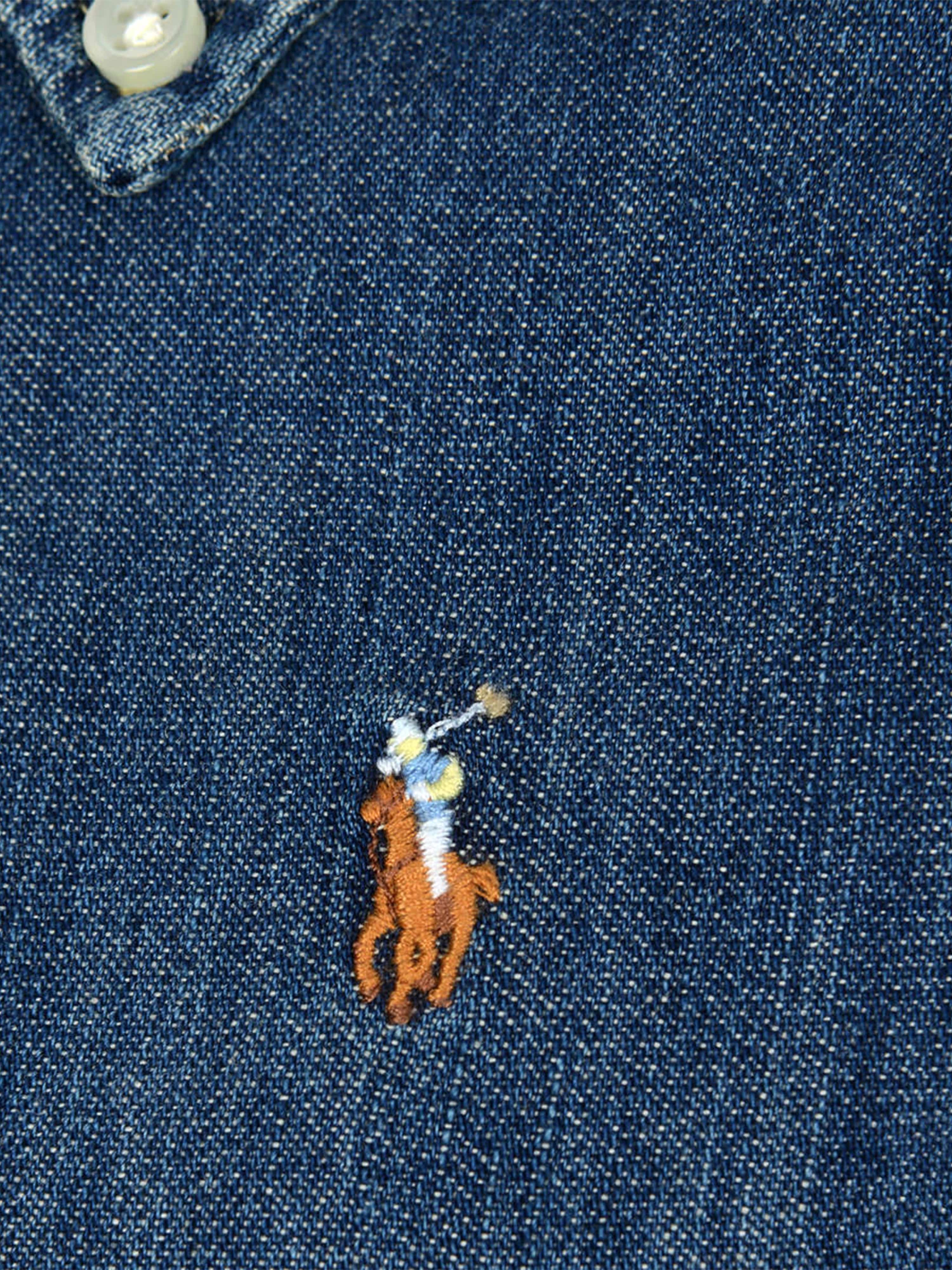 Ralph Lauren Girls Blue Cotton Denim Shirt Dress