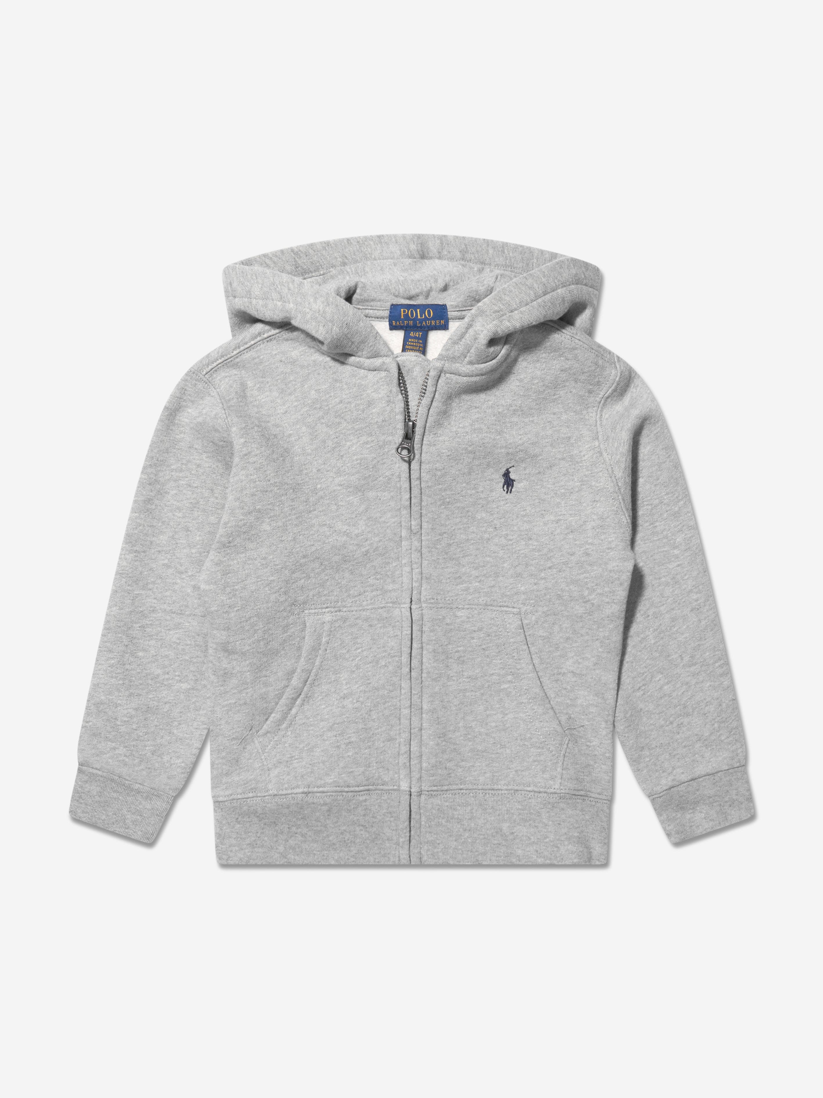 Ralph Lauren Boys Logo Zip Up Top in Grey