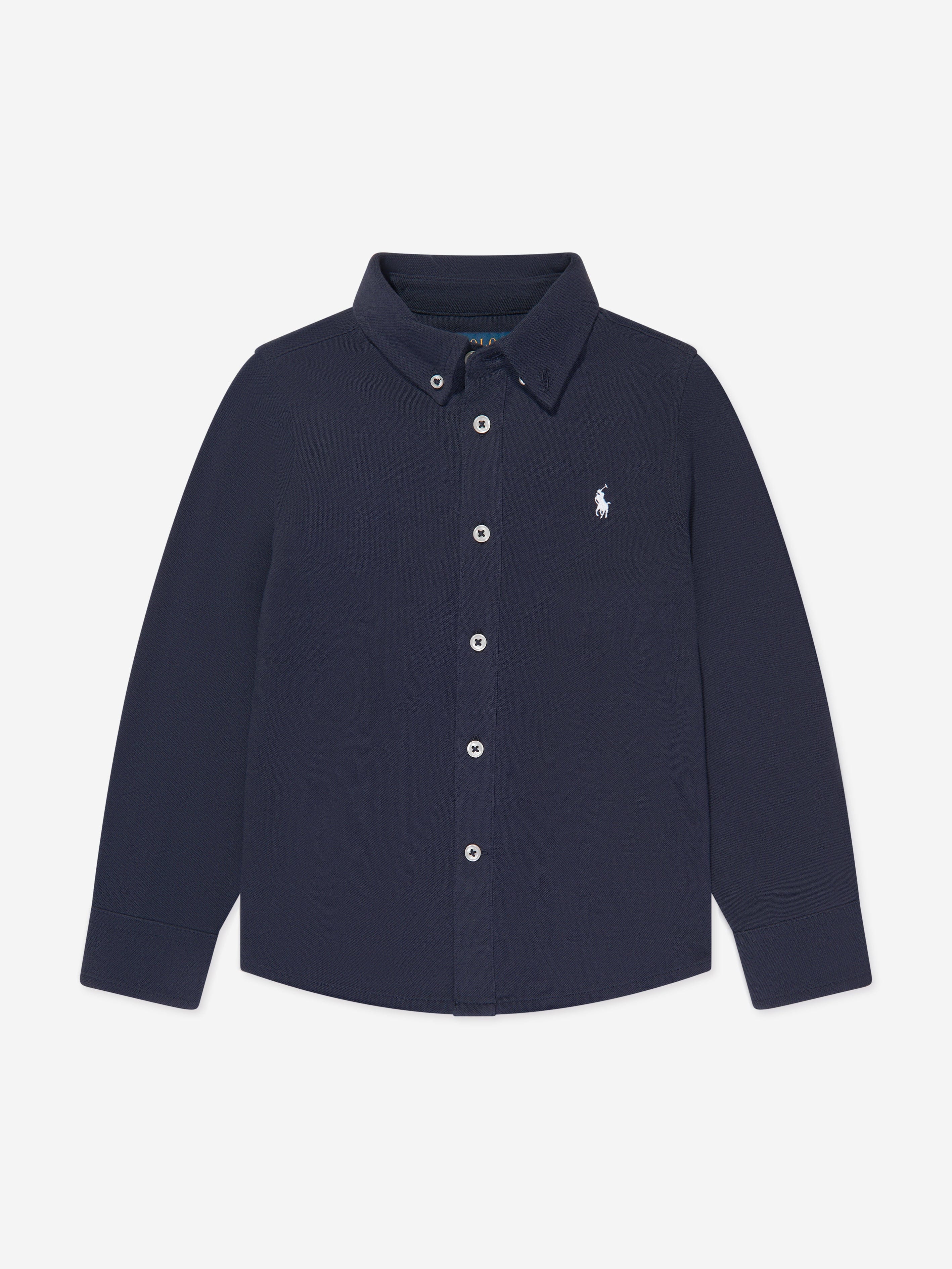 Ralph Lauren Boys Mesh Sport Shirt in Navy