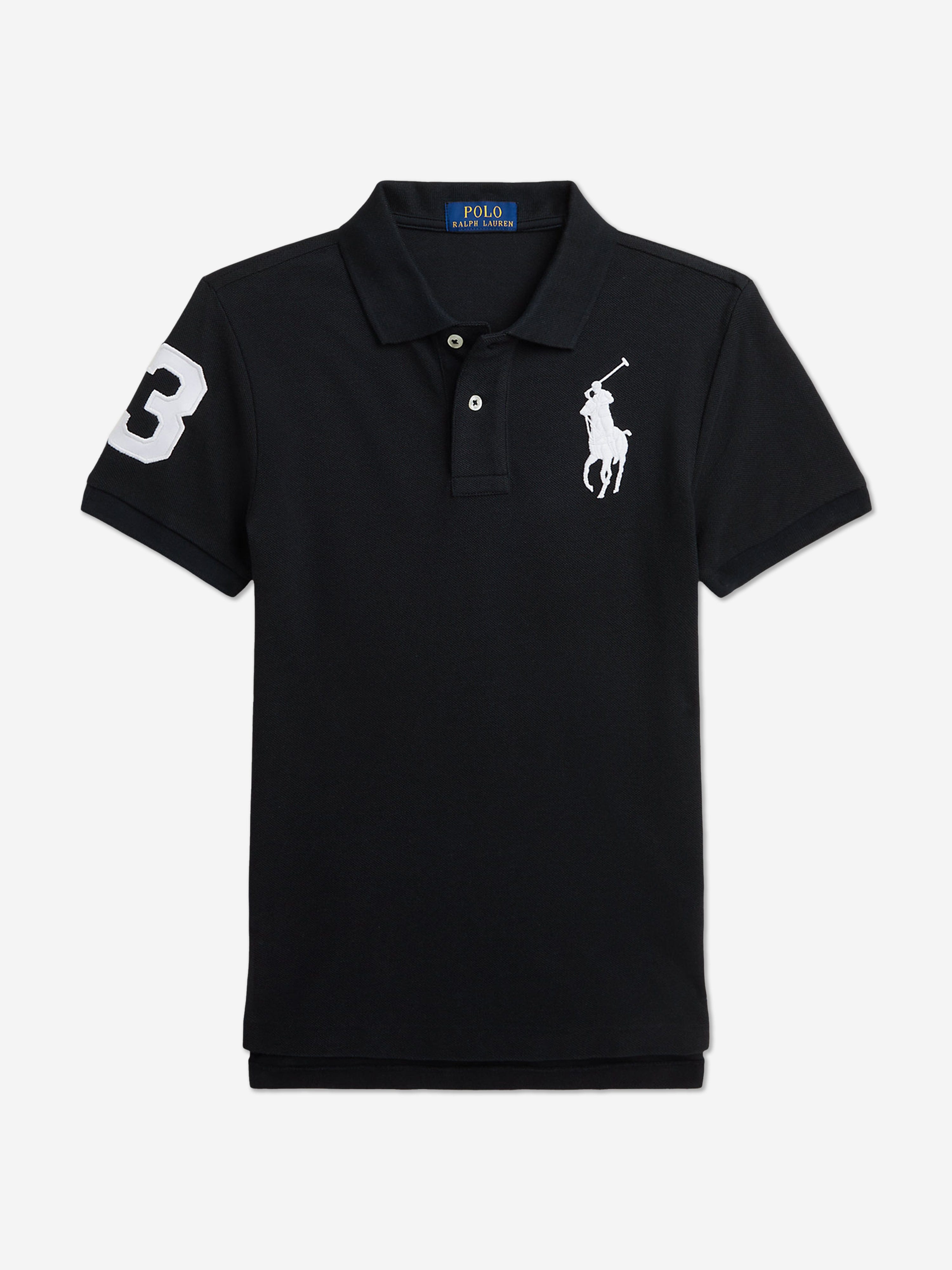 Ralph Lauren Boys Slim Fit Polo Shirt in Black