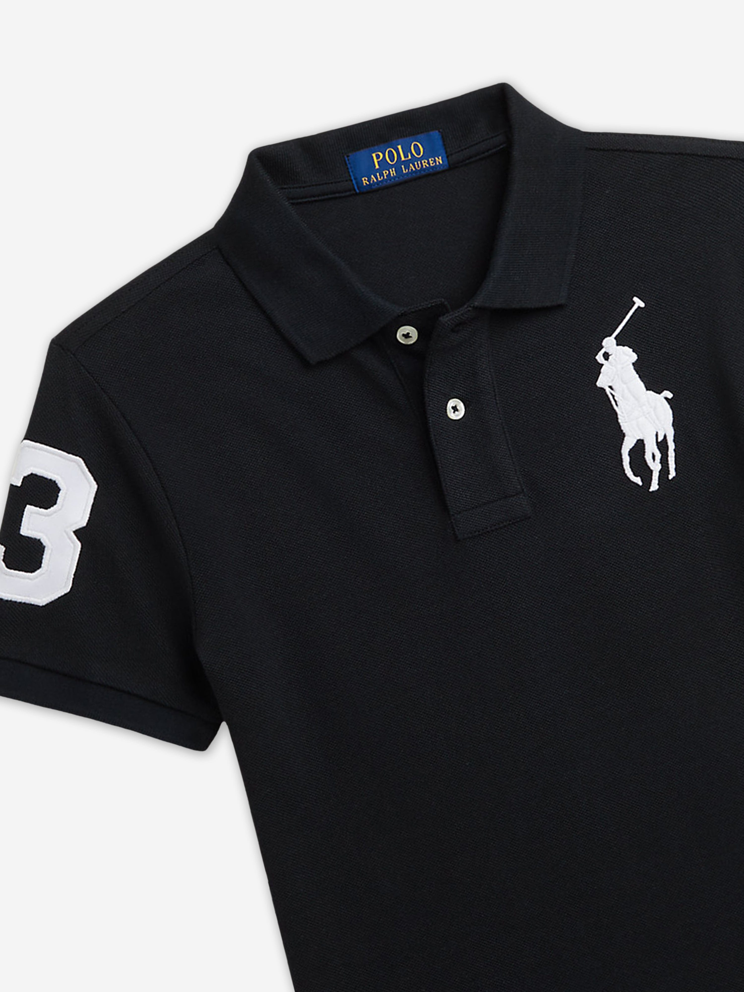Ralph Lauren Boys Slim Fit Polo Shirt in Black