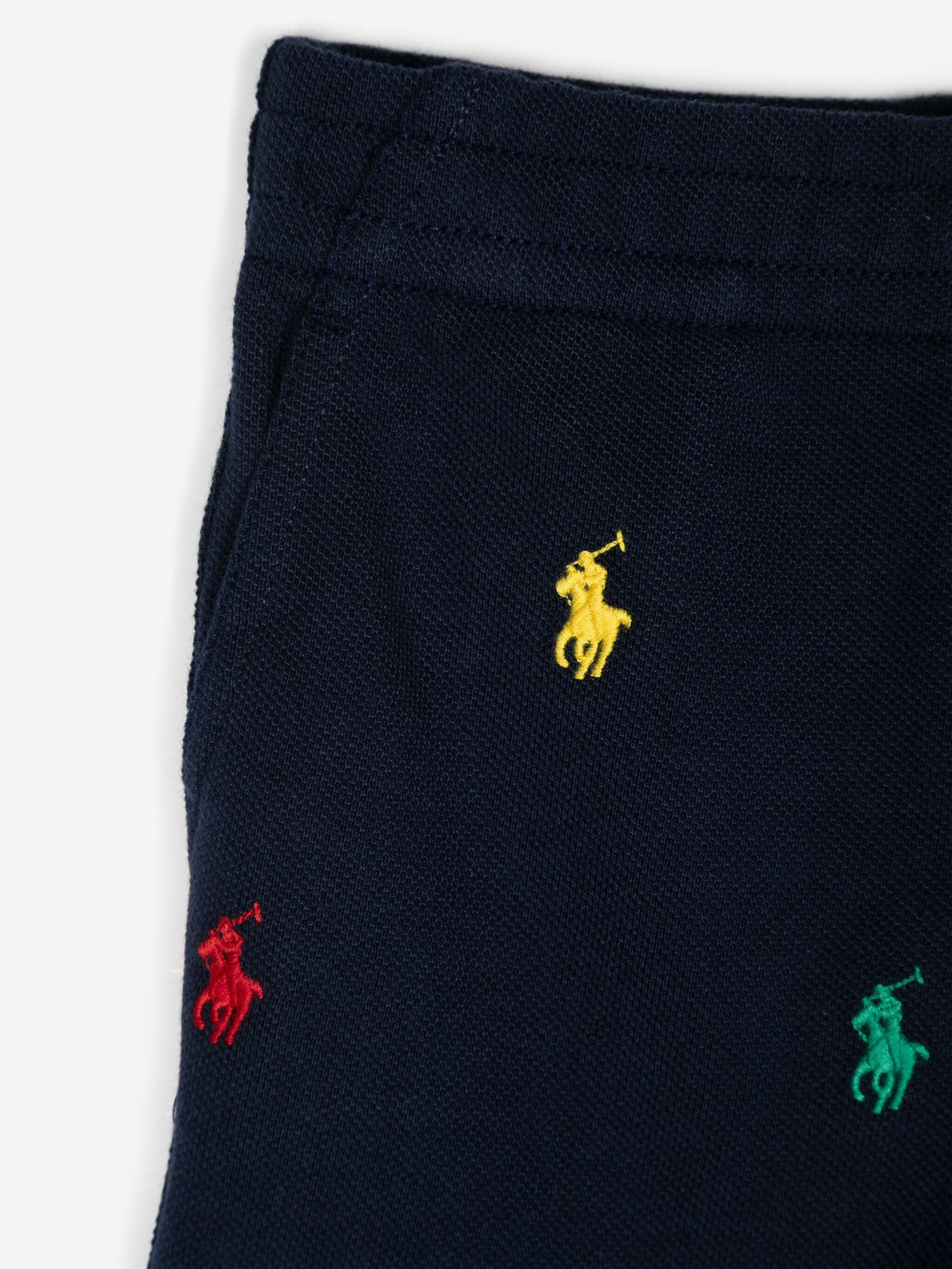 Ralph Lauren Boys Multi Logo Prepster Shorts in Navy