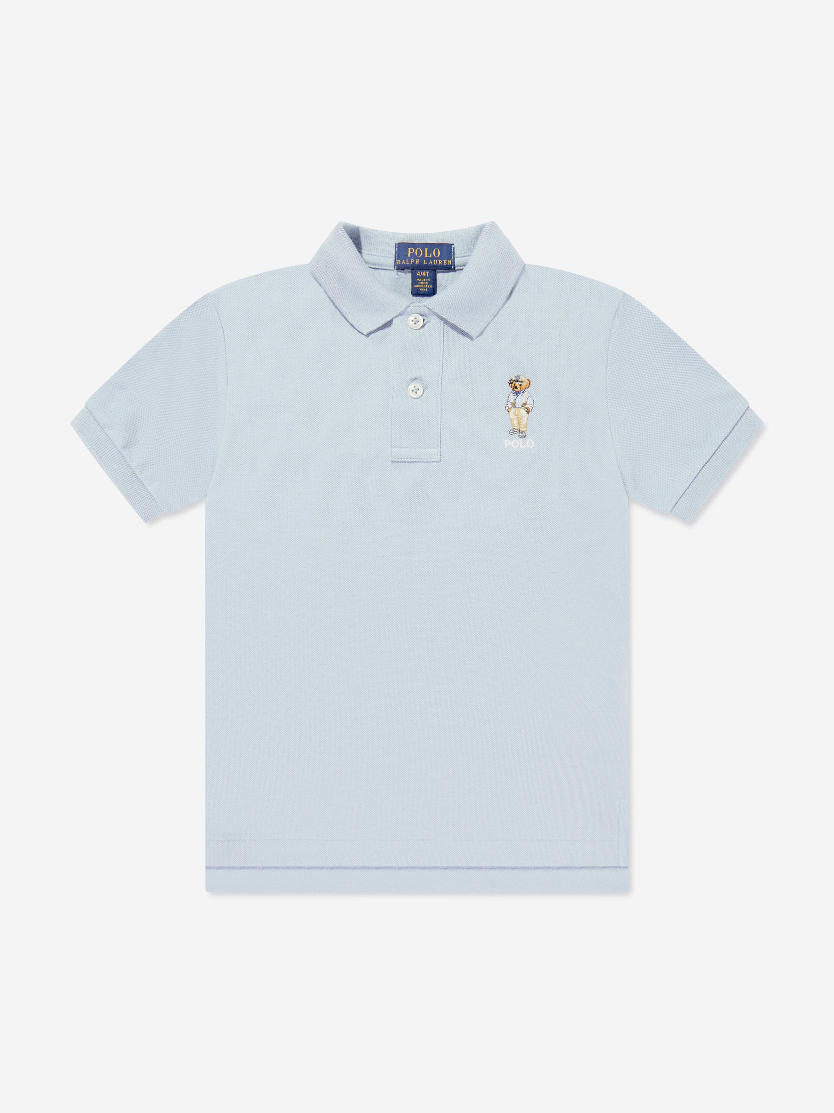 Ralph Lauren Boys Bear Polo Shirt in Blue