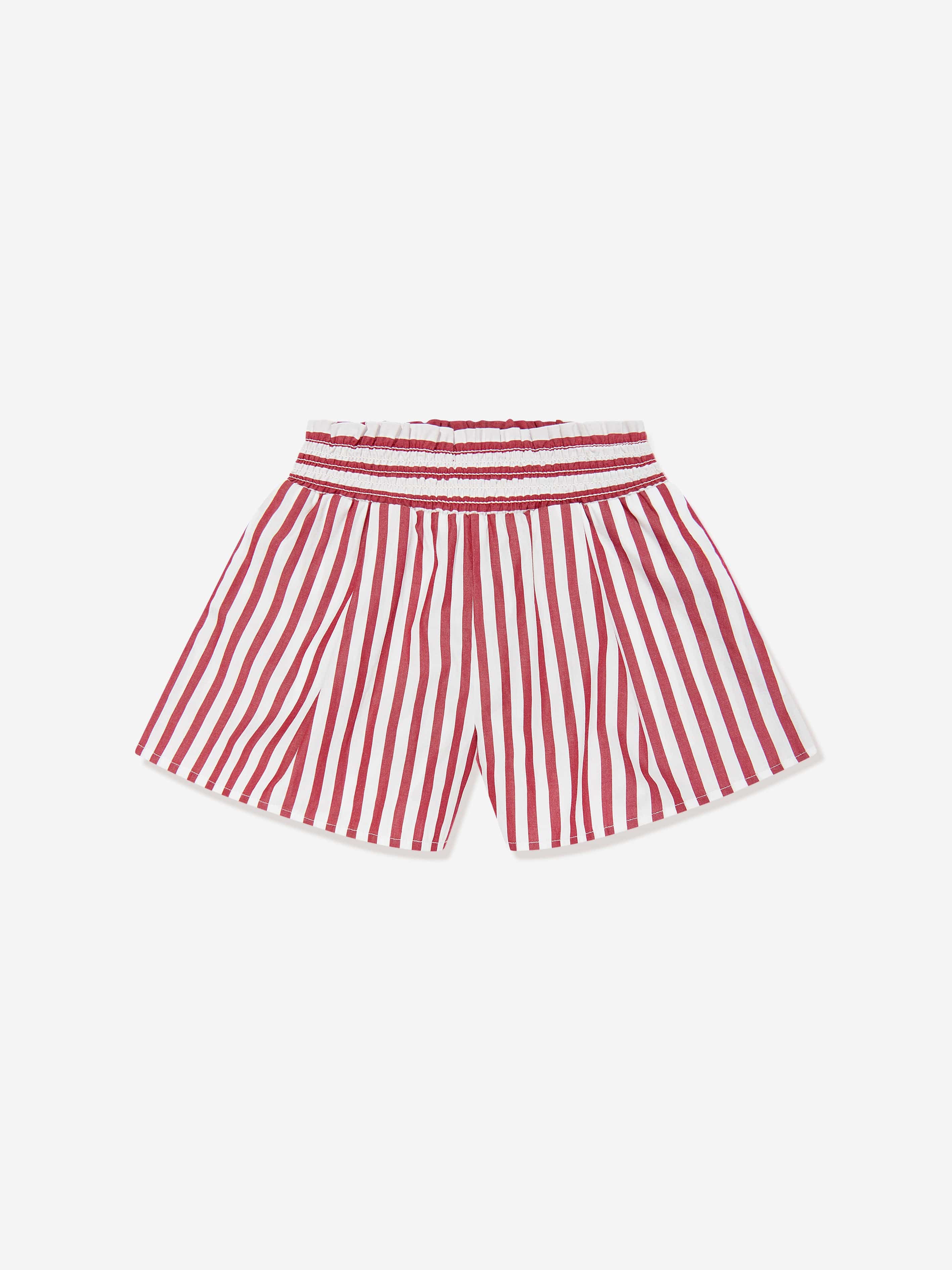 Ralph Lauren Girls Striped Shorts Set in Red