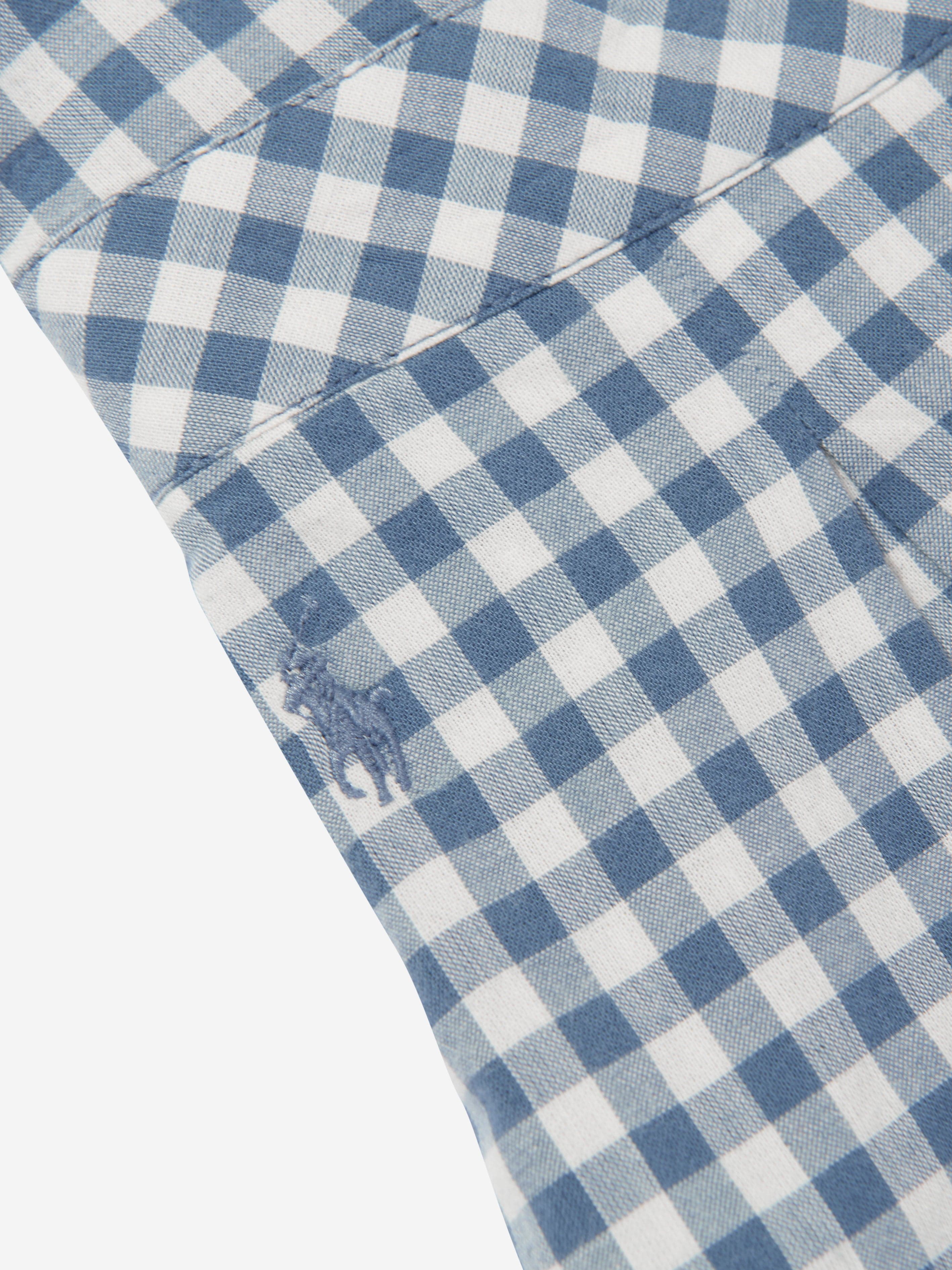 Ralph Lauren Girls Gingham Playsuit in Blue