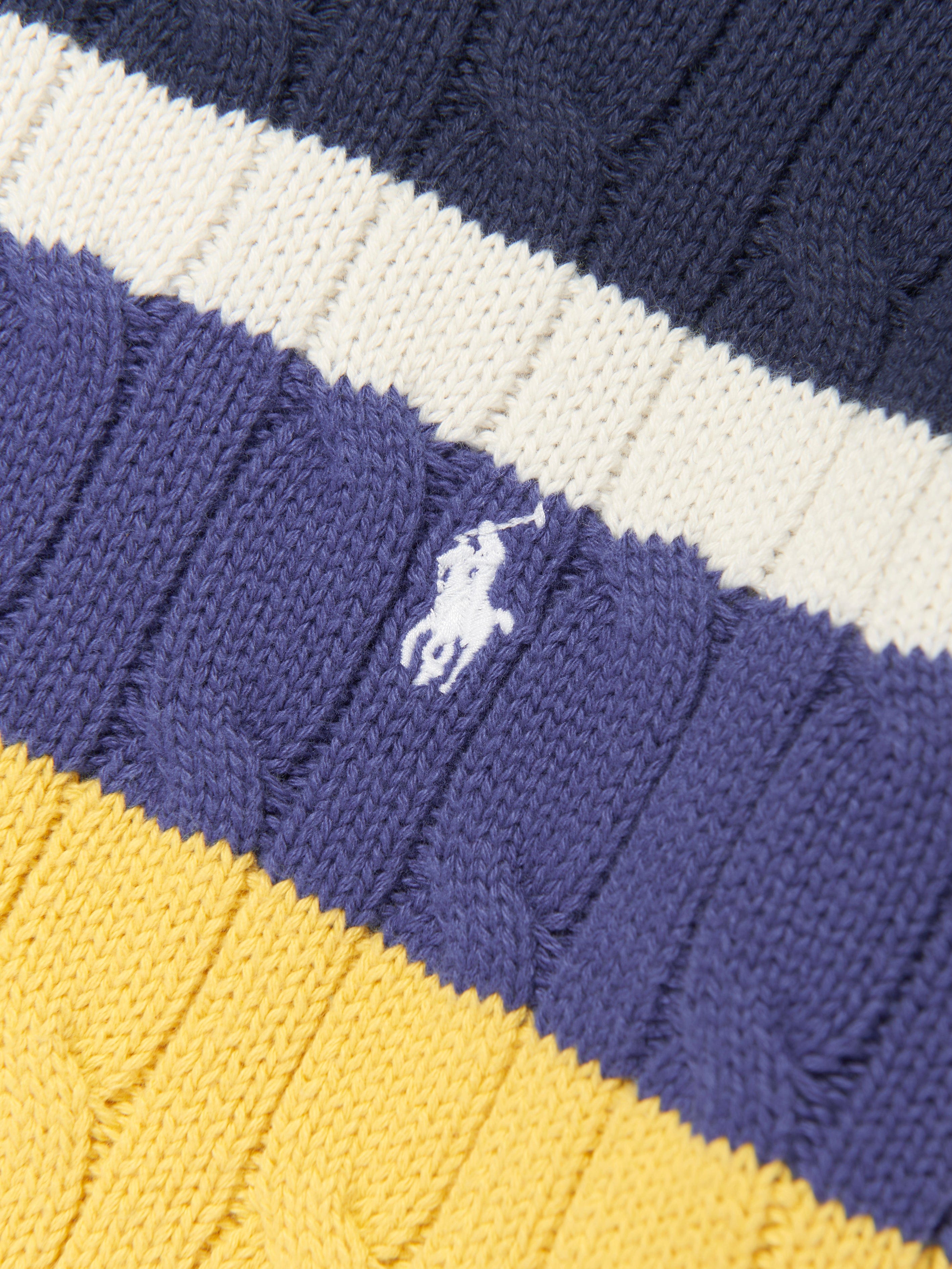 Ralph Lauren Boys Striped Cable Knit Jumper in Multicolour