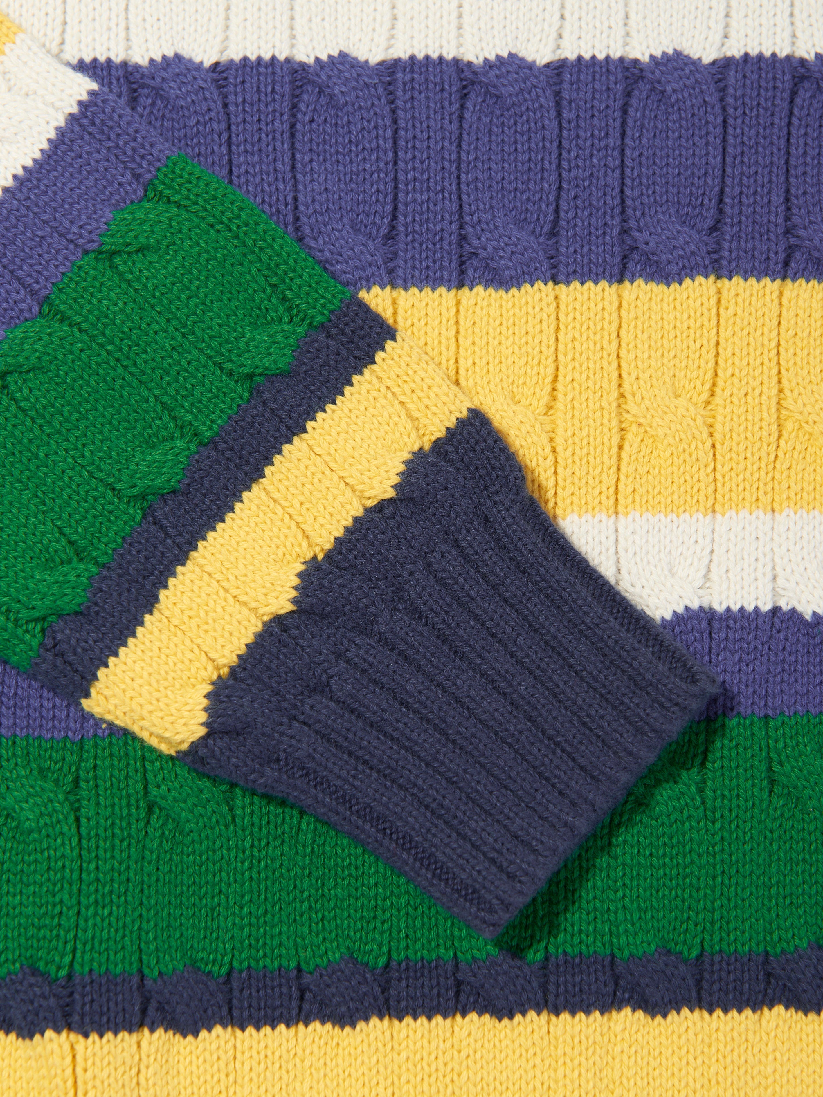 Ralph Lauren Boys Striped Cable Knit Jumper in Multicolour