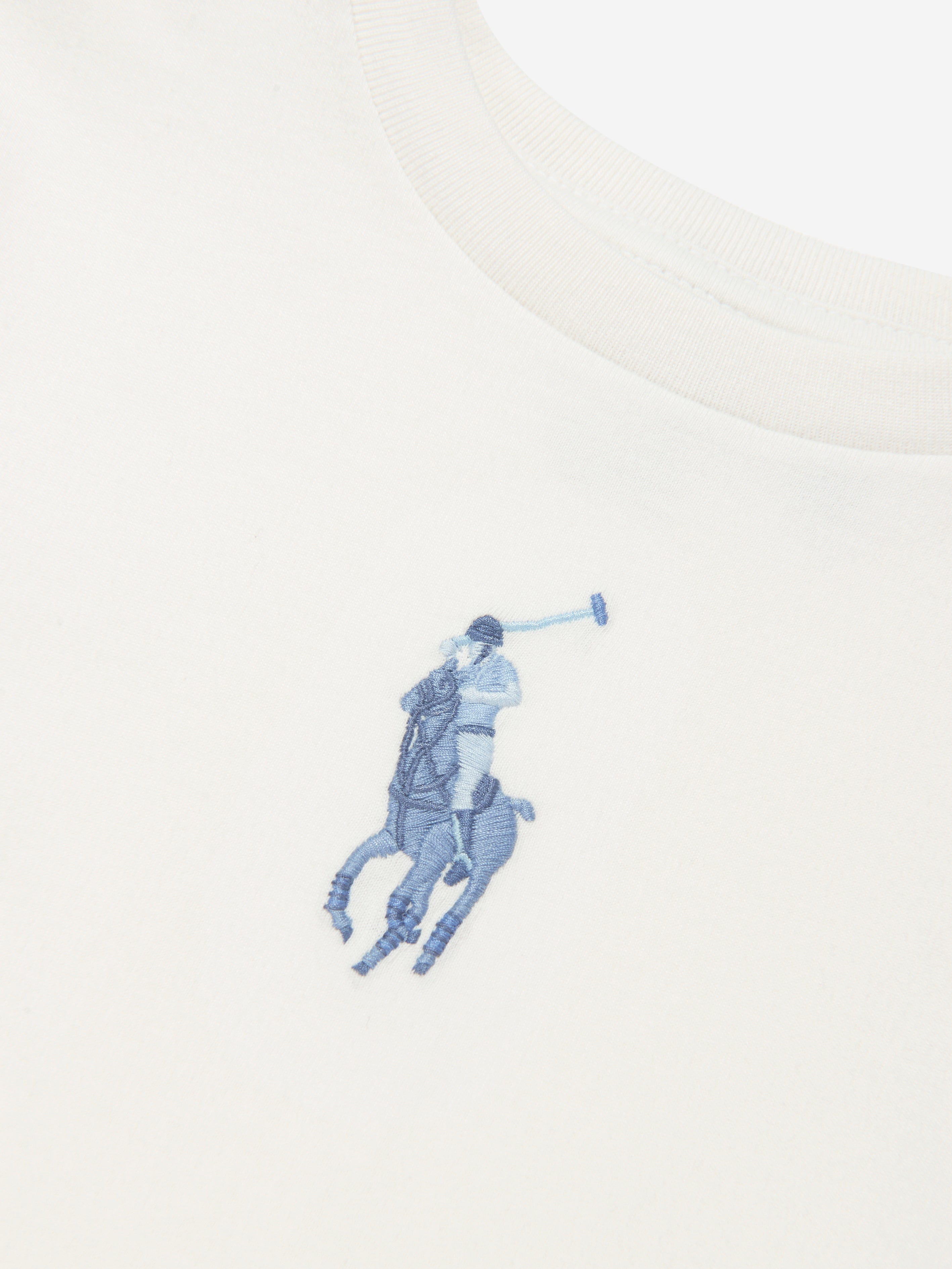 Ralph Lauren Girls Big Pony Logo T-Shirt in White