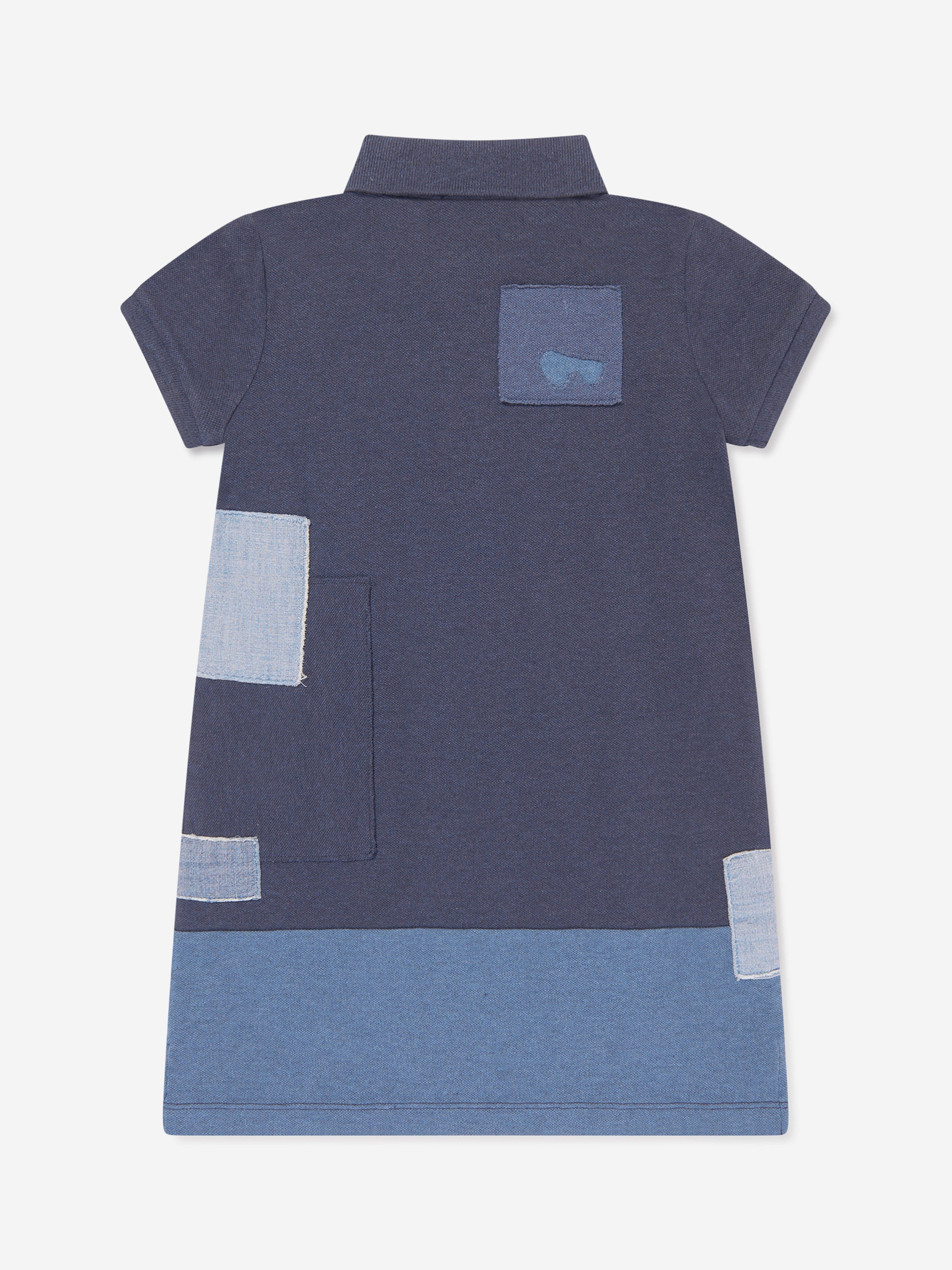 Ralph Lauren Girls Patchwork Polo Dress in Blue