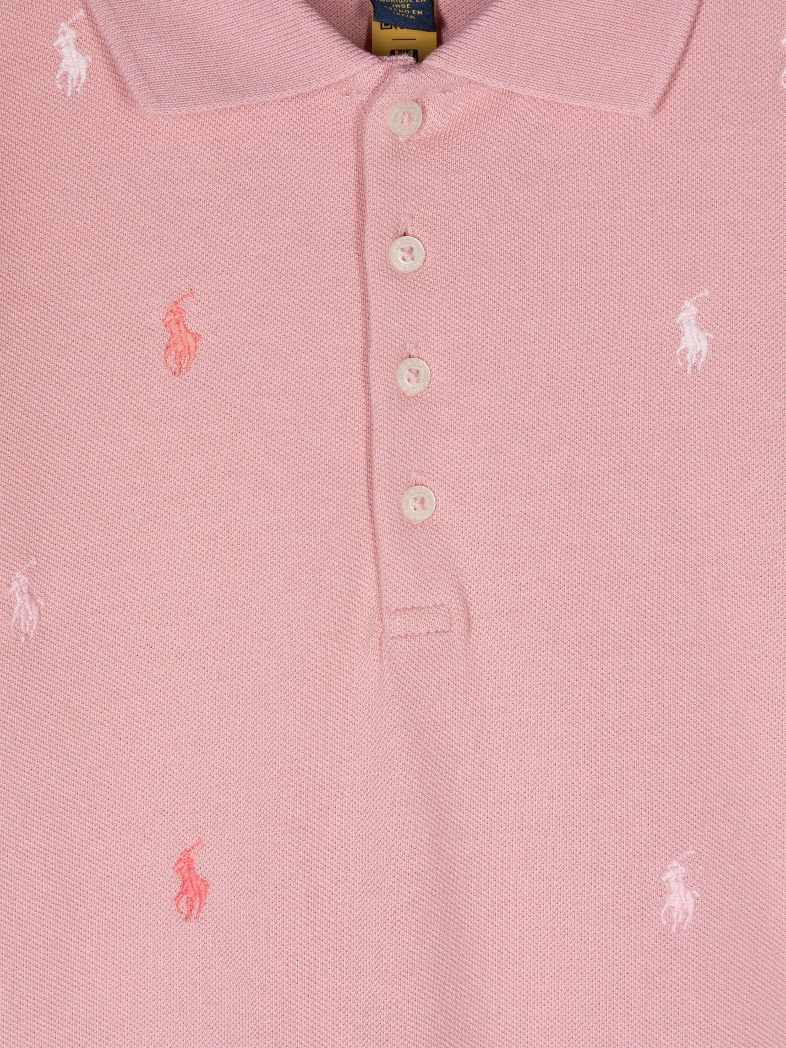 Ralph Lauren Girls Logo Polo Dress in Pink