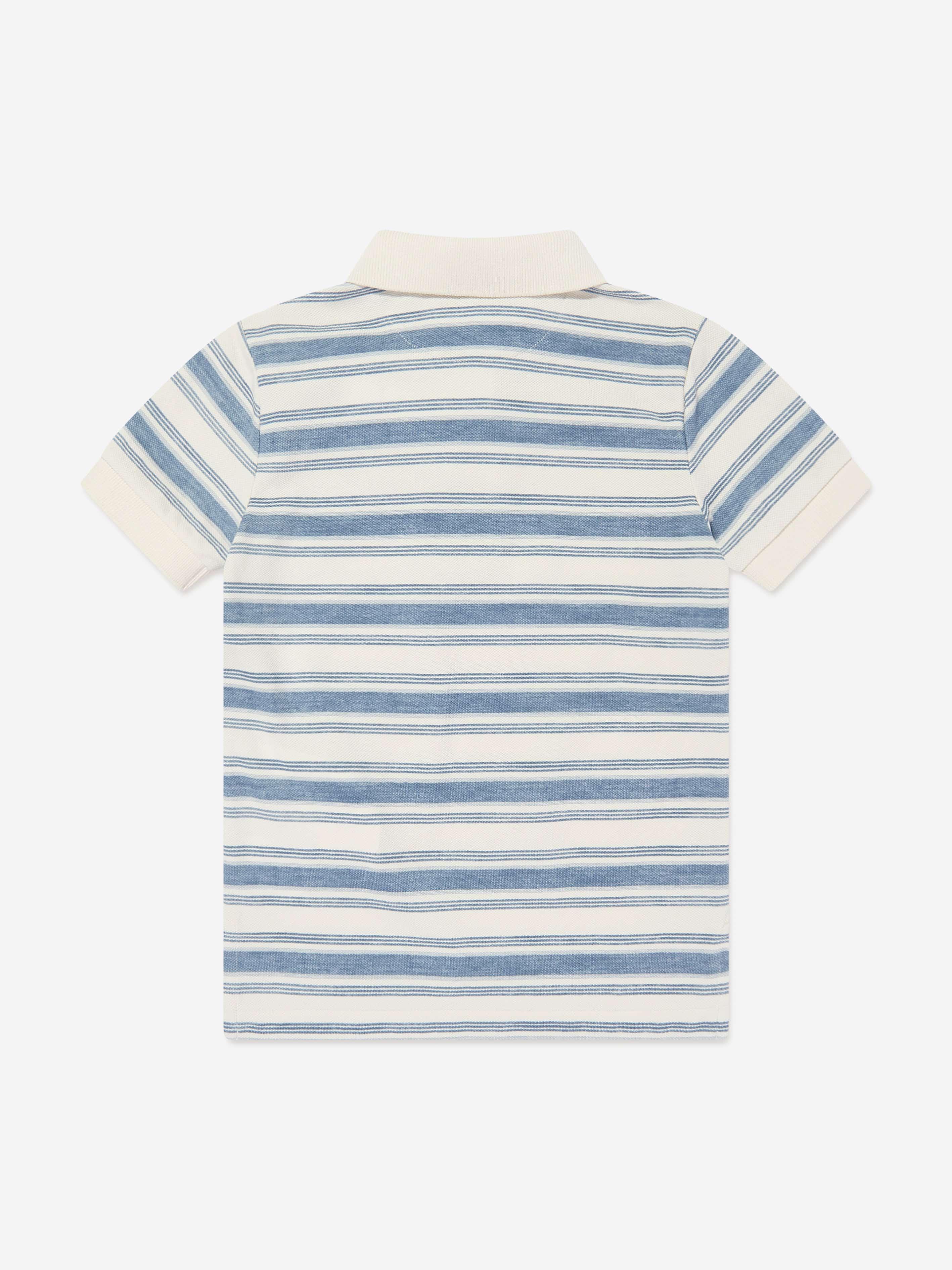 Ralph Lauren Boys Striped Logo Polo Shirt in Blue