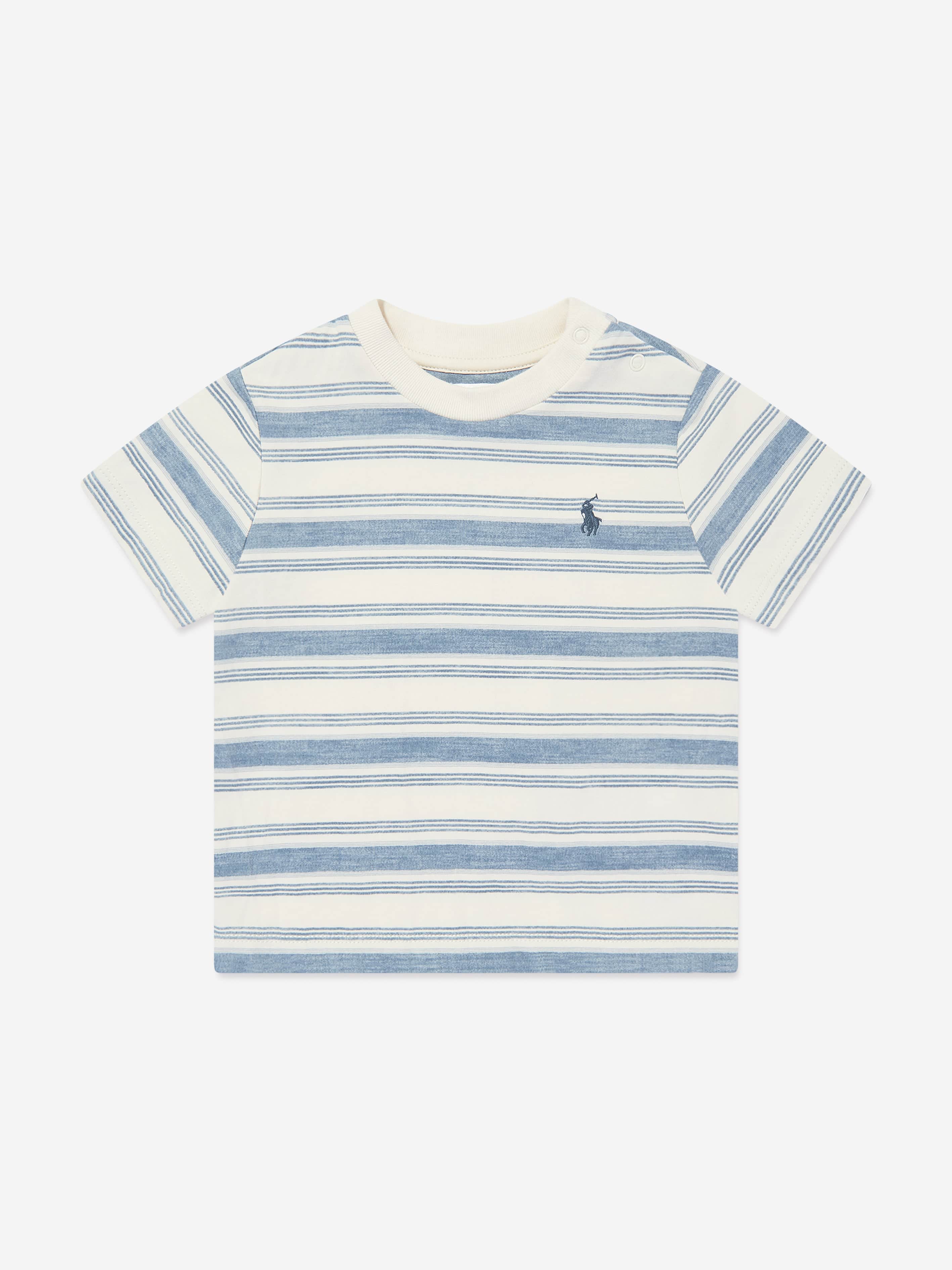 Ralph Lauren Baby Boys Striped Logo T-Shirt in Blue