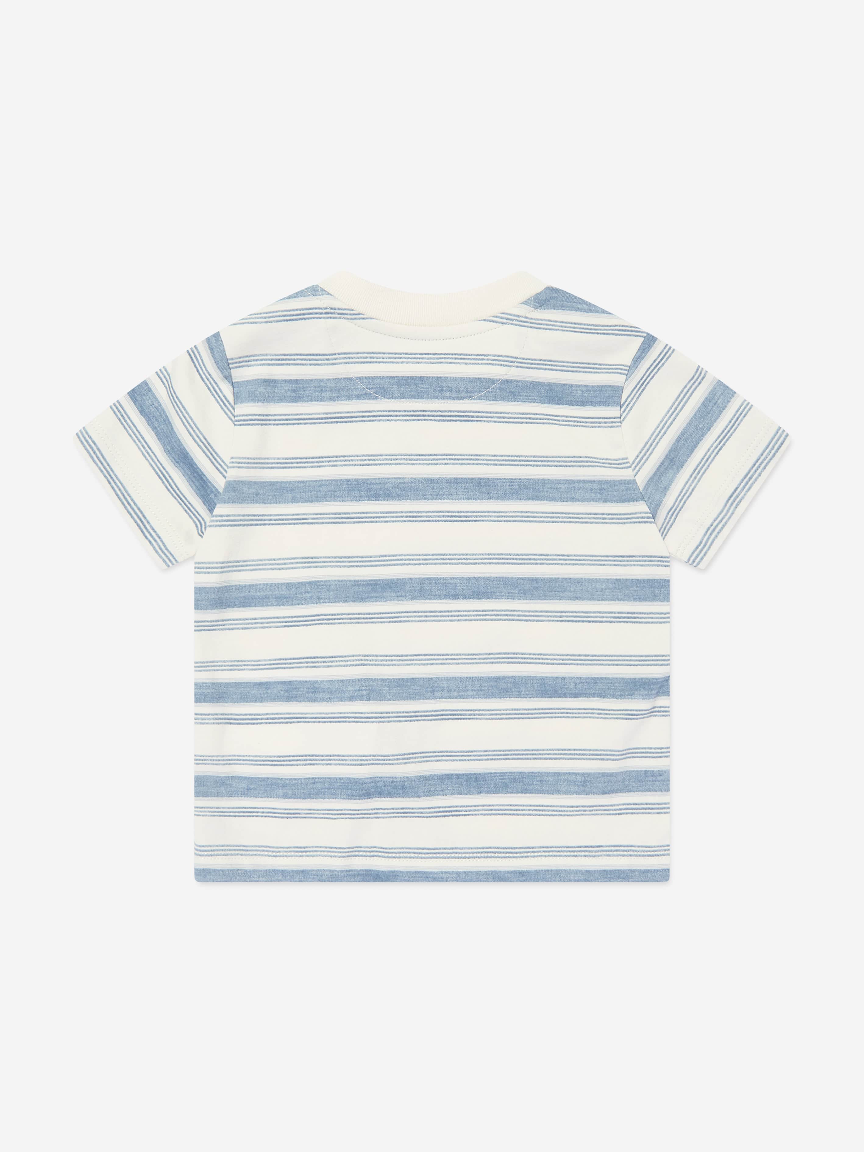 Ralph Lauren Baby Boys Striped Logo T-Shirt in Blue