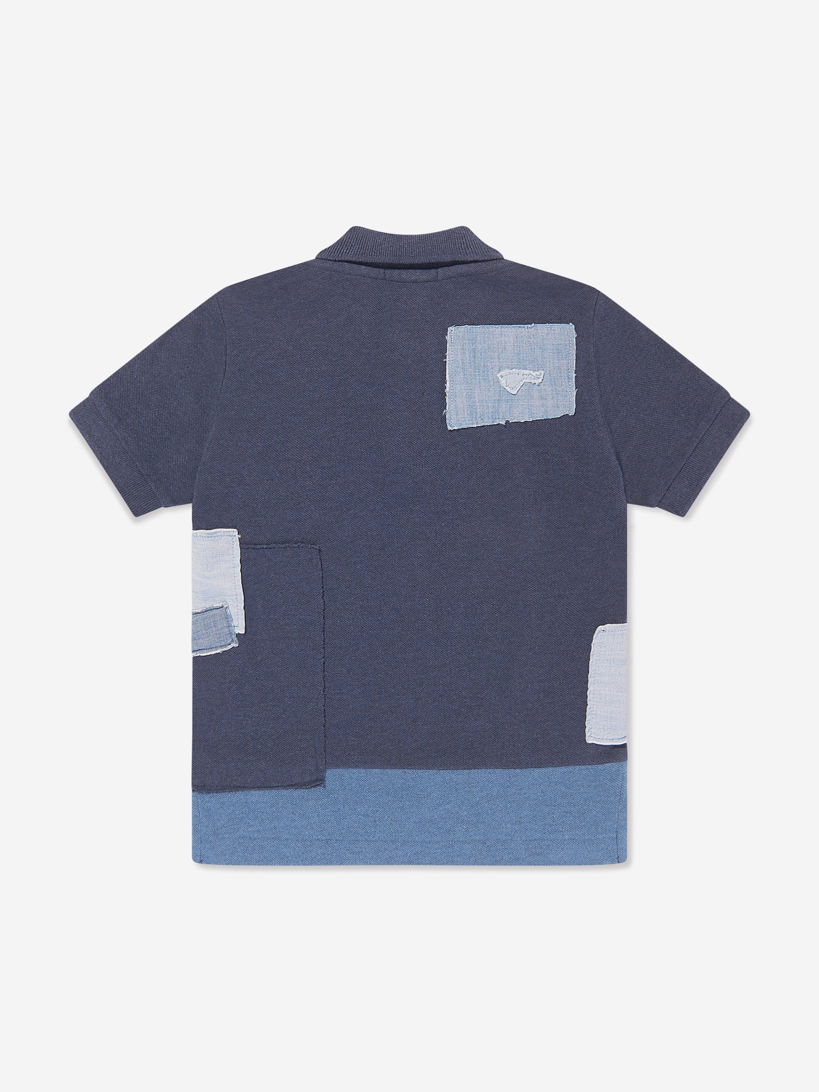 Ralph Lauren Boys Patchwork Polo Shirt in Blue
