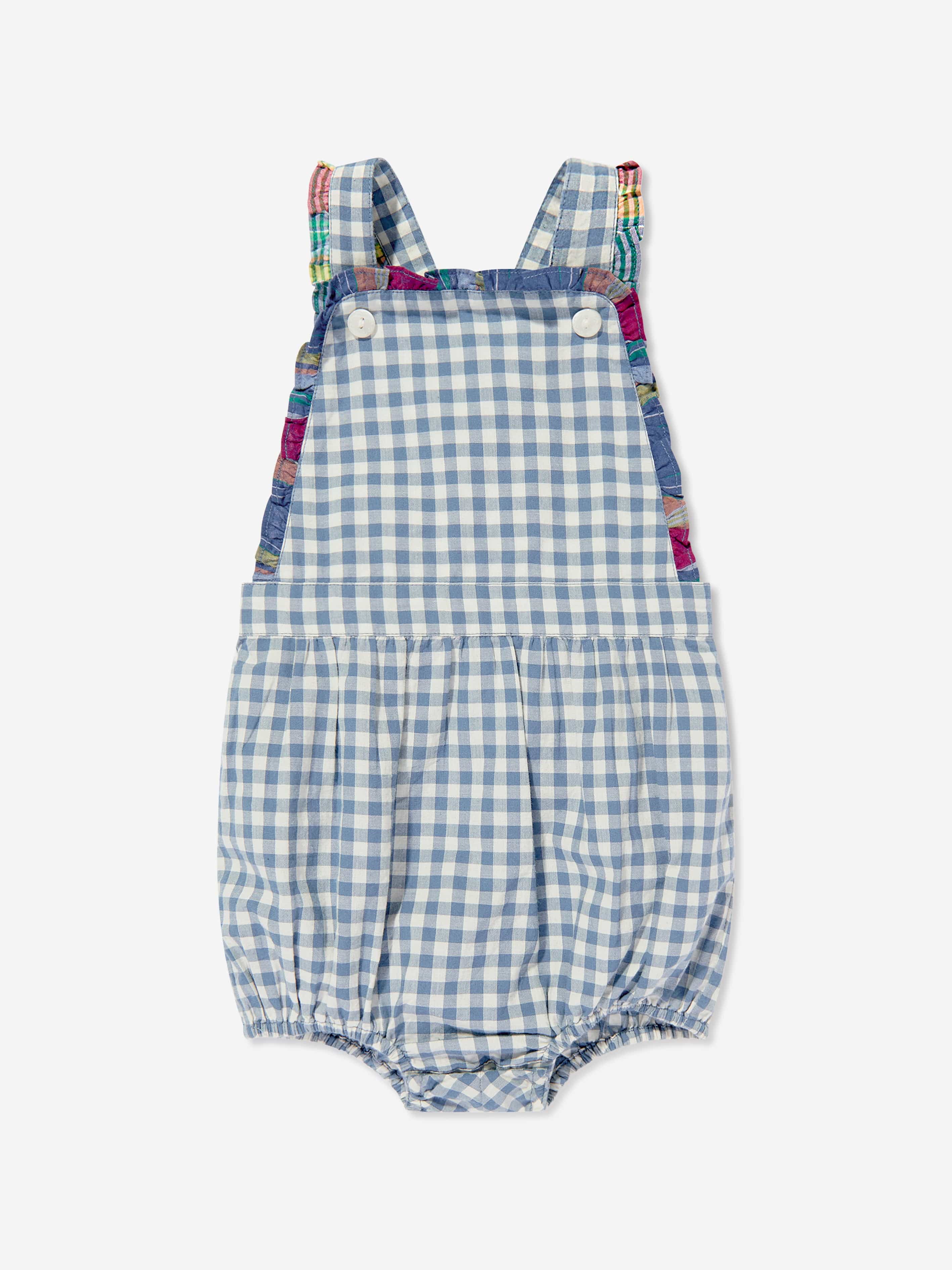 Ralph Lauren Baby Girls Bubble Dungarees Set in Blue