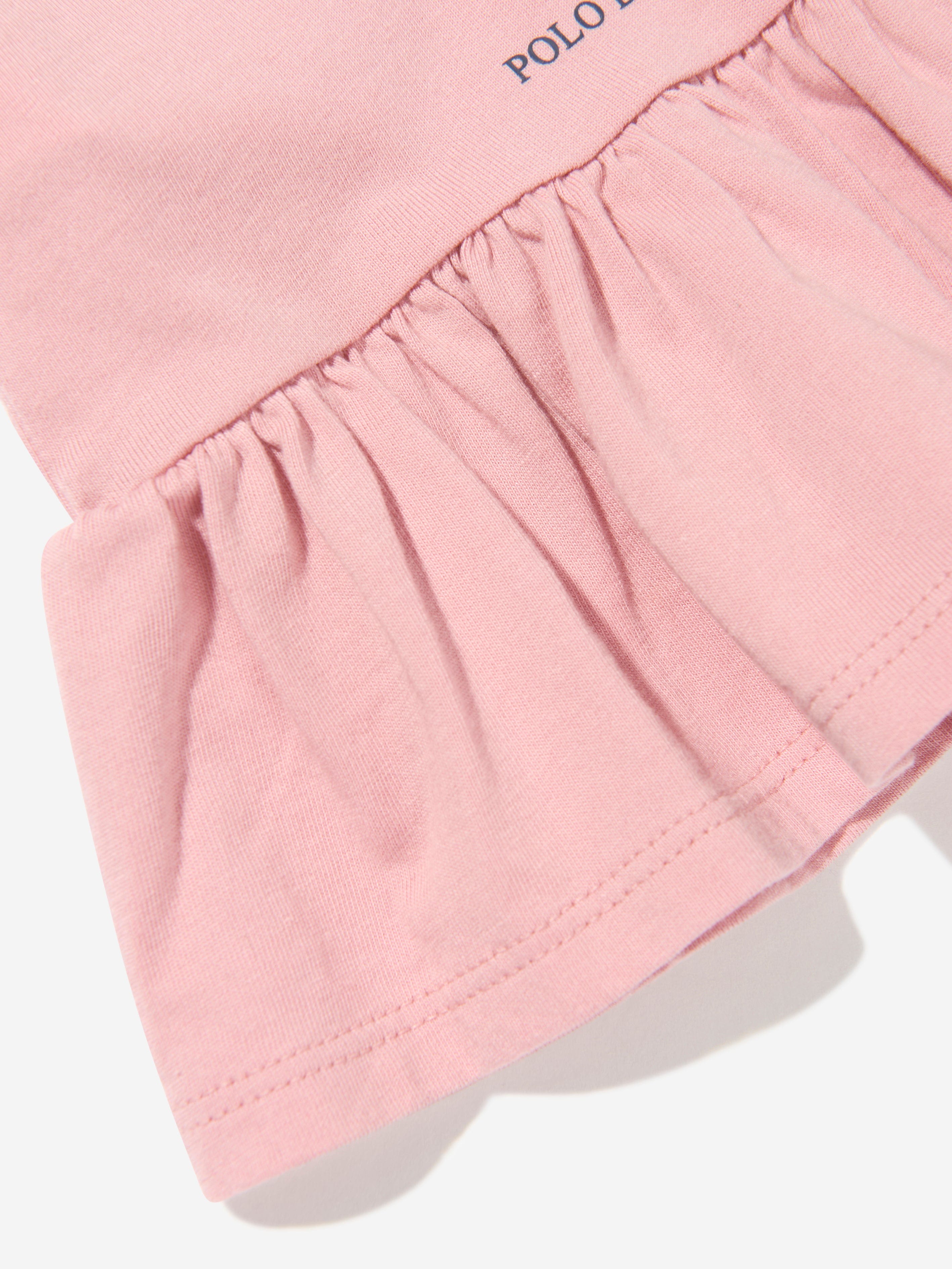 Ralph Lauren Baby Girls Bear Jersey Dress in Pink