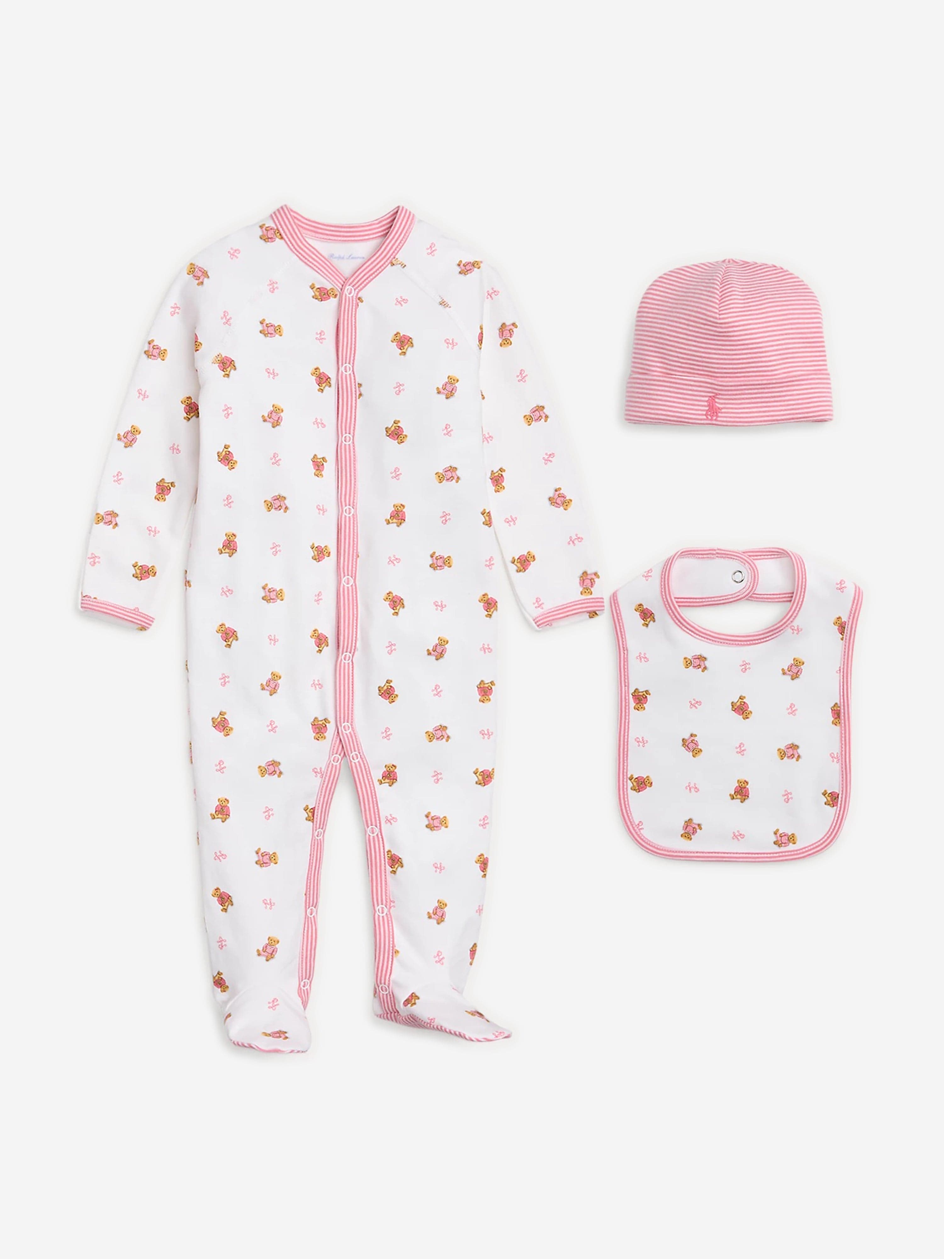 Ralph Lauren Baby Girls 3 Piece Gift Set in White