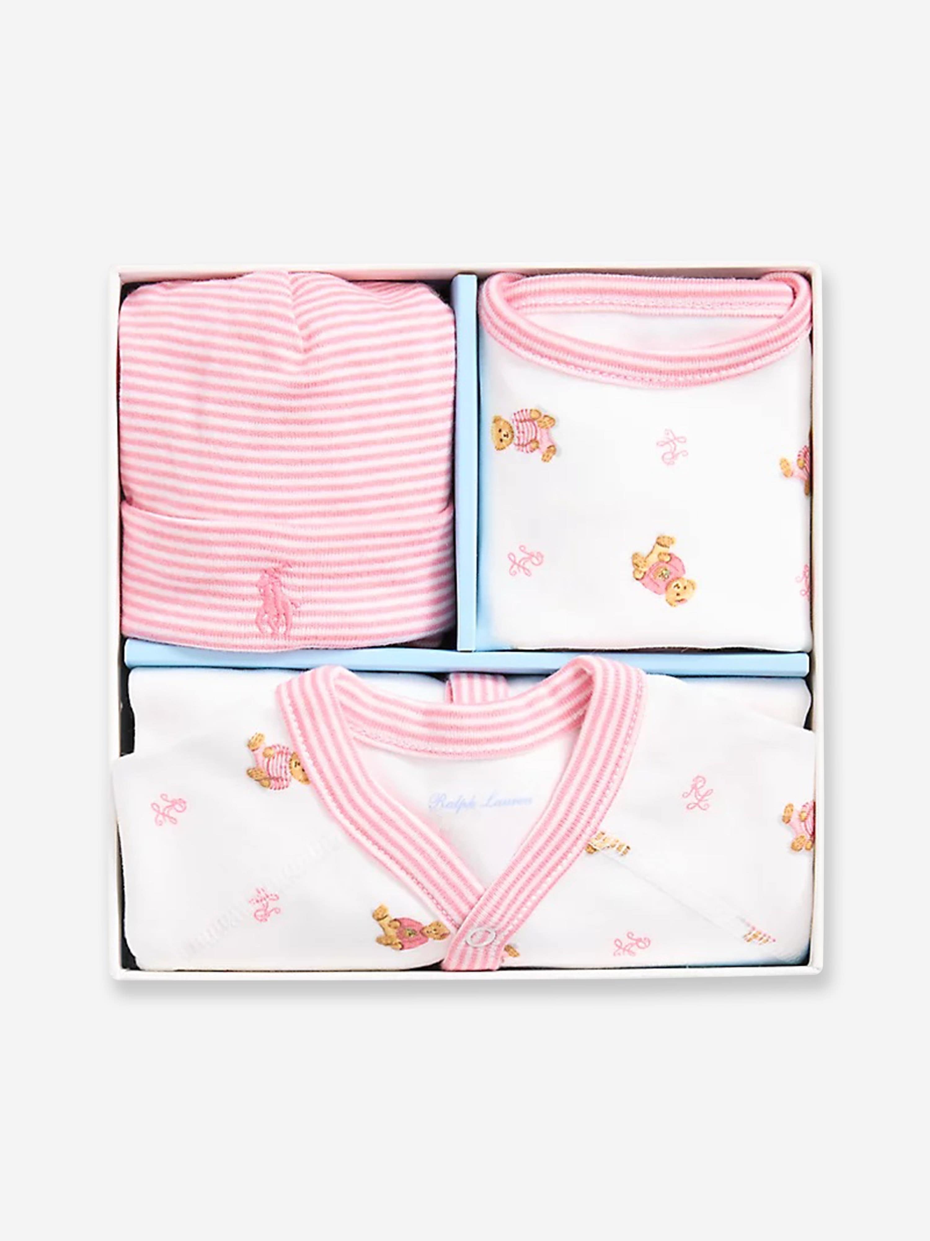 Ralph Lauren Baby Girls 3 Piece Gift Set in White