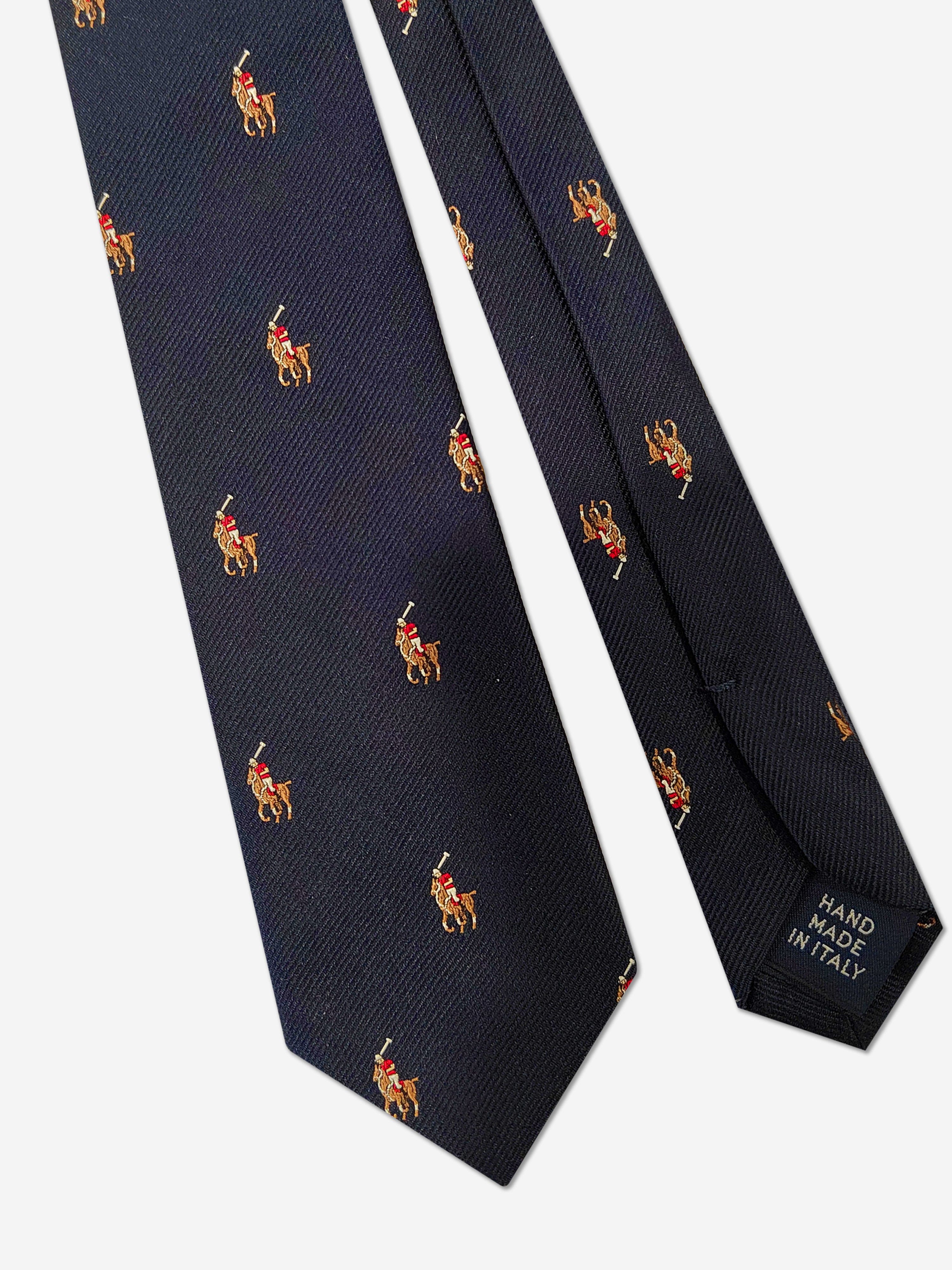 Ralph Lauren Boys Silk Polo Player Tie in Navy