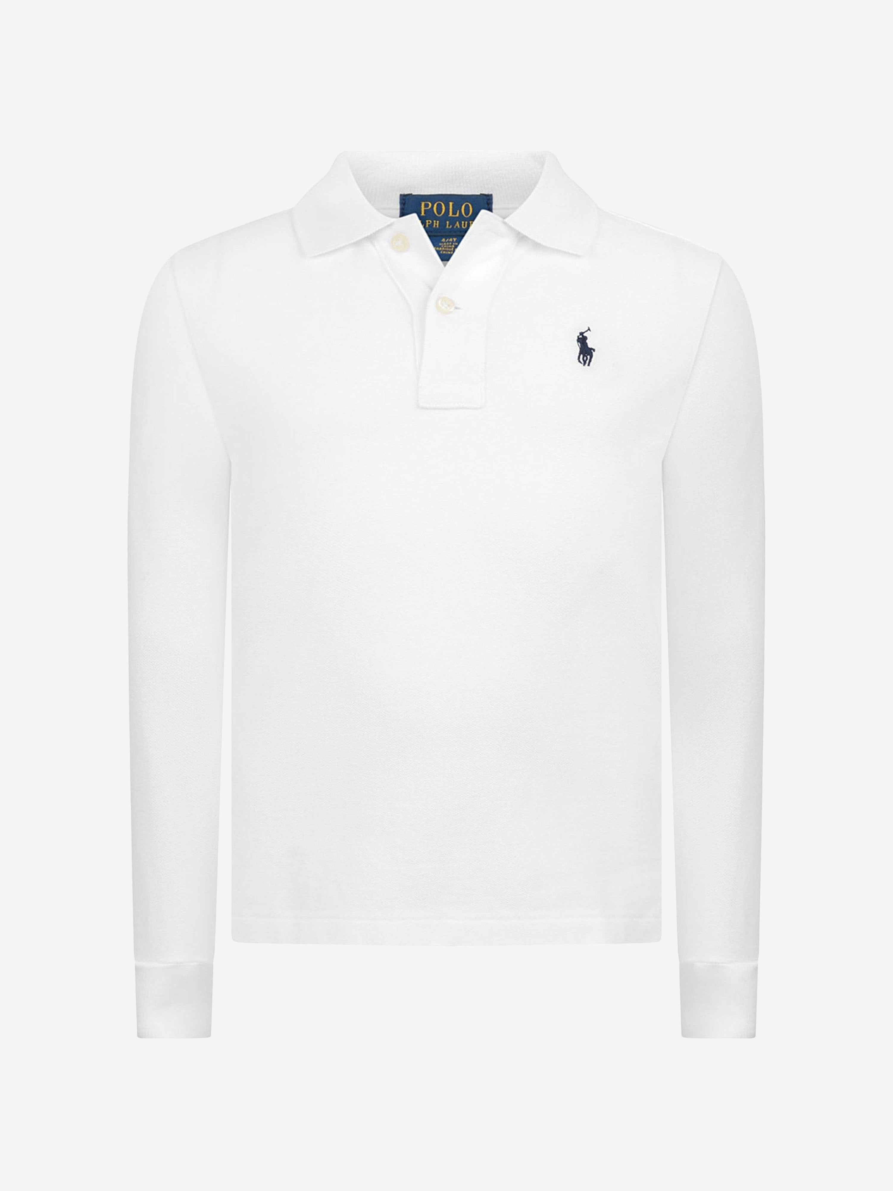Ralph Lauren Boys Long Sleeve Polo Shirt in White