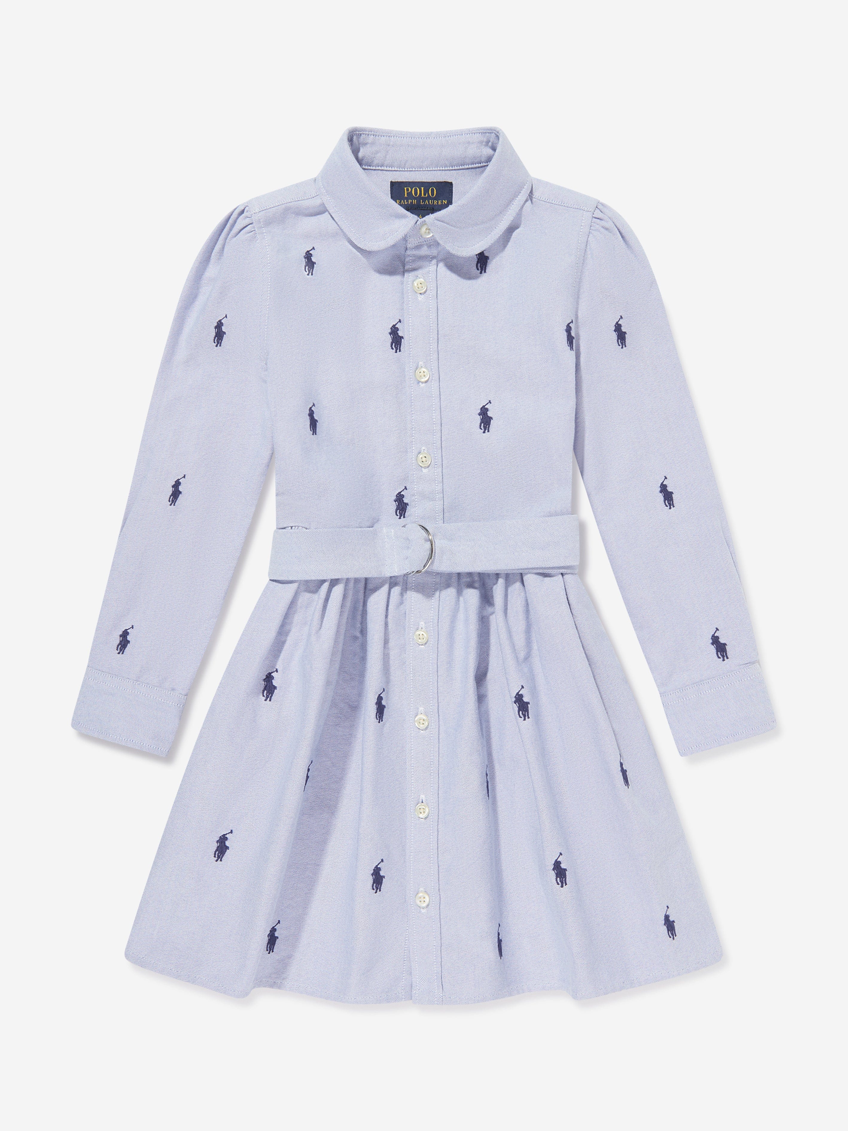 Ralph Lauren Girls Classic Oxford Shirt Dress in Blue