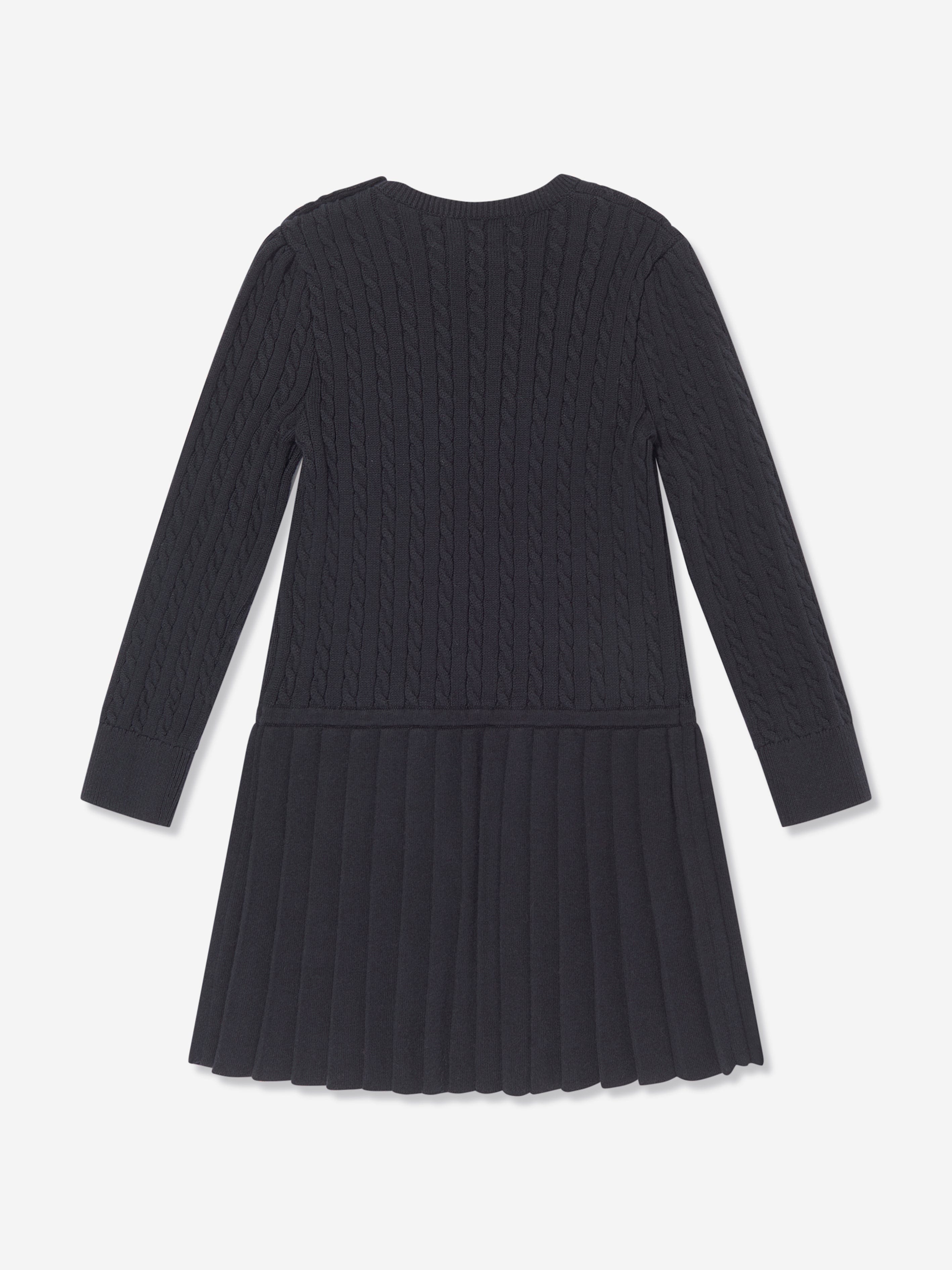 Ralph Lauren Girls Mini Cable Dress in Navy