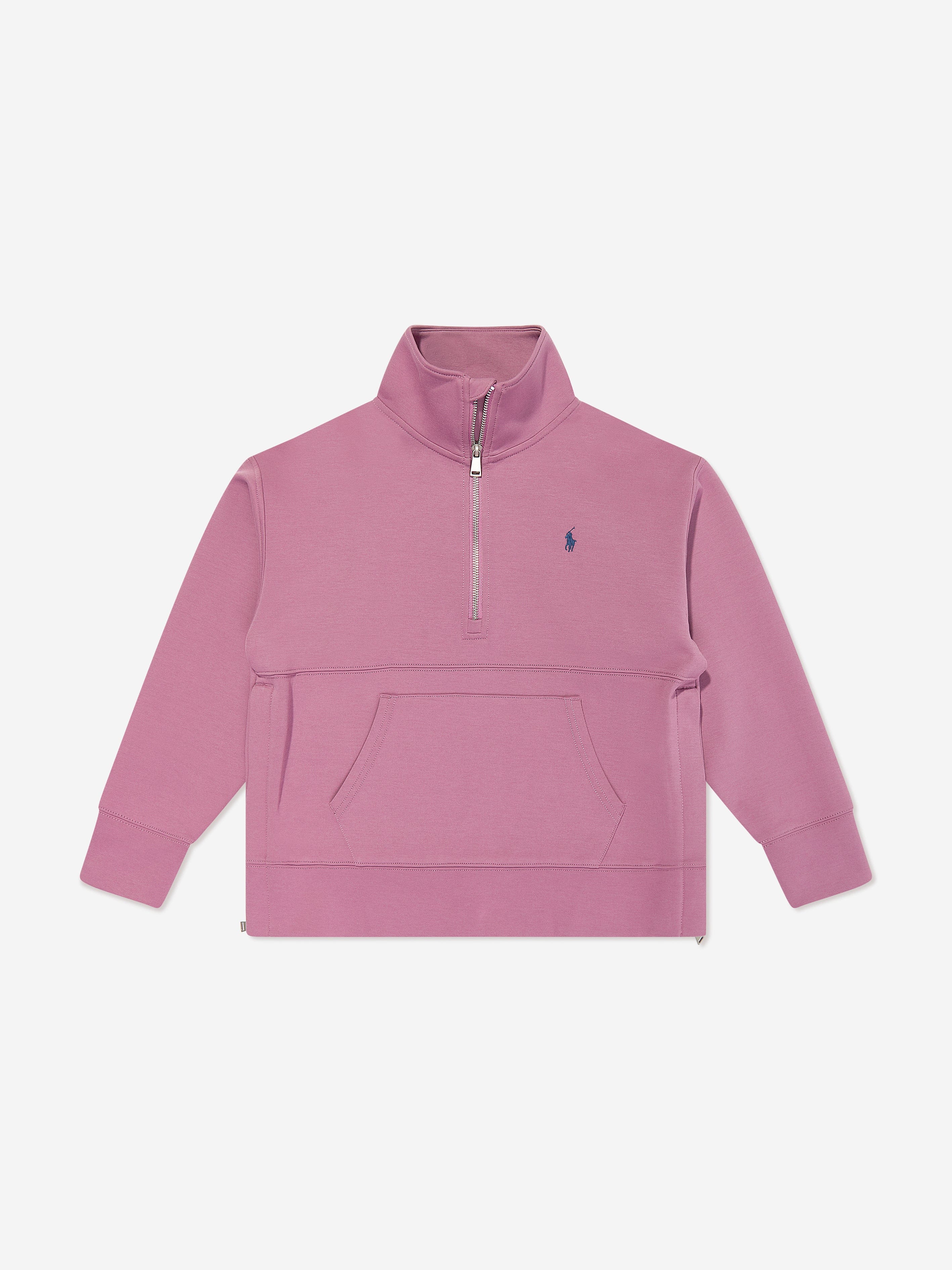 Ralph Lauren Girls Half Zip Tech Sweatshirt in Purple