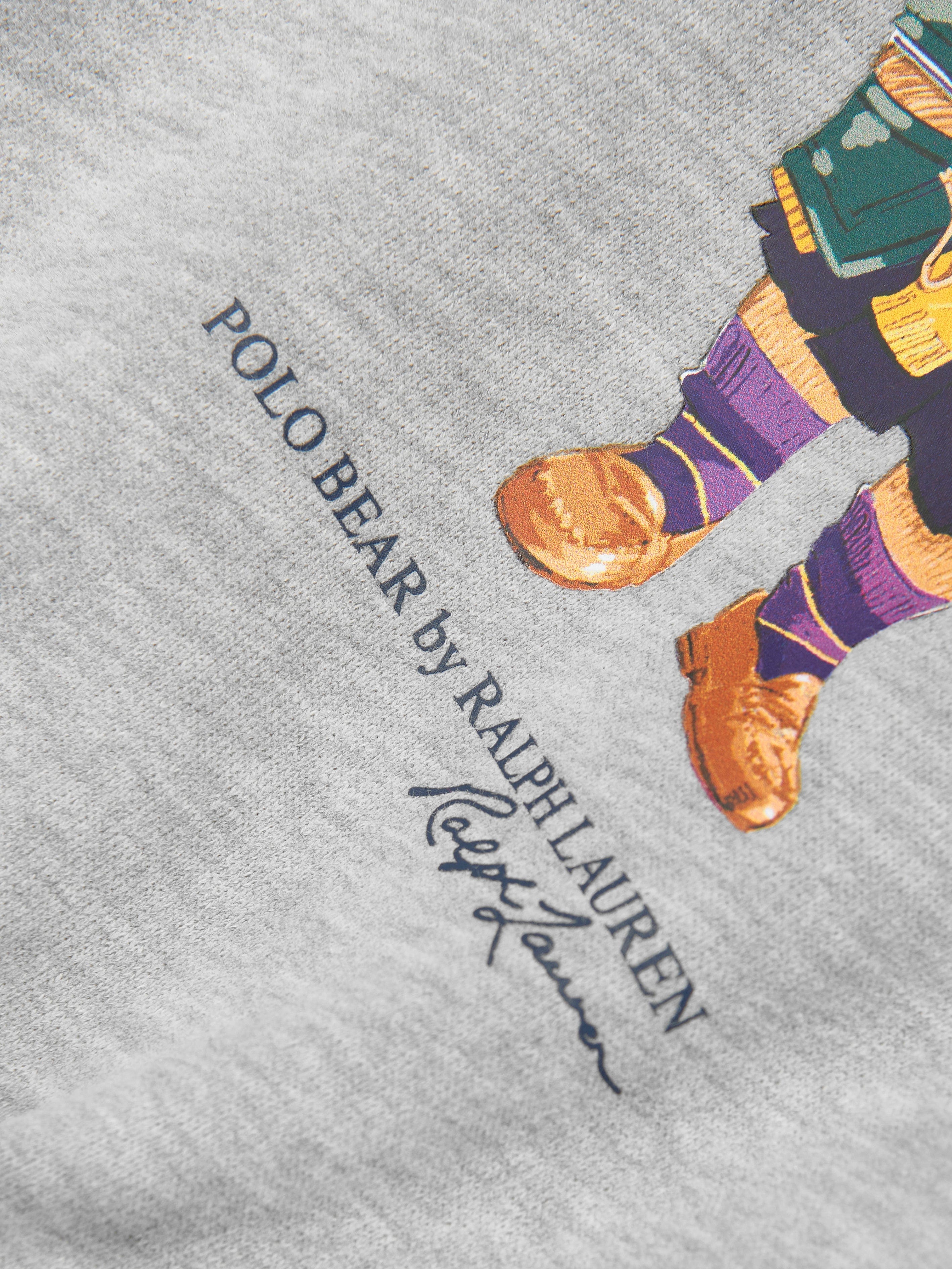 Ralph Lauren Girls Bear Fleece Dress in Grey